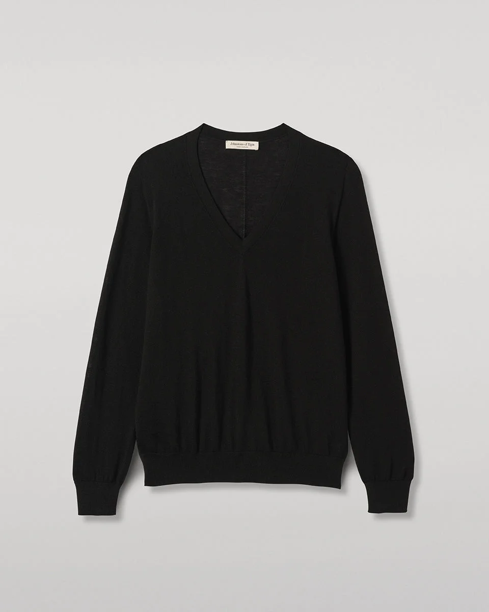 Beatrice Black Superfine Cashmere Jumper - 1