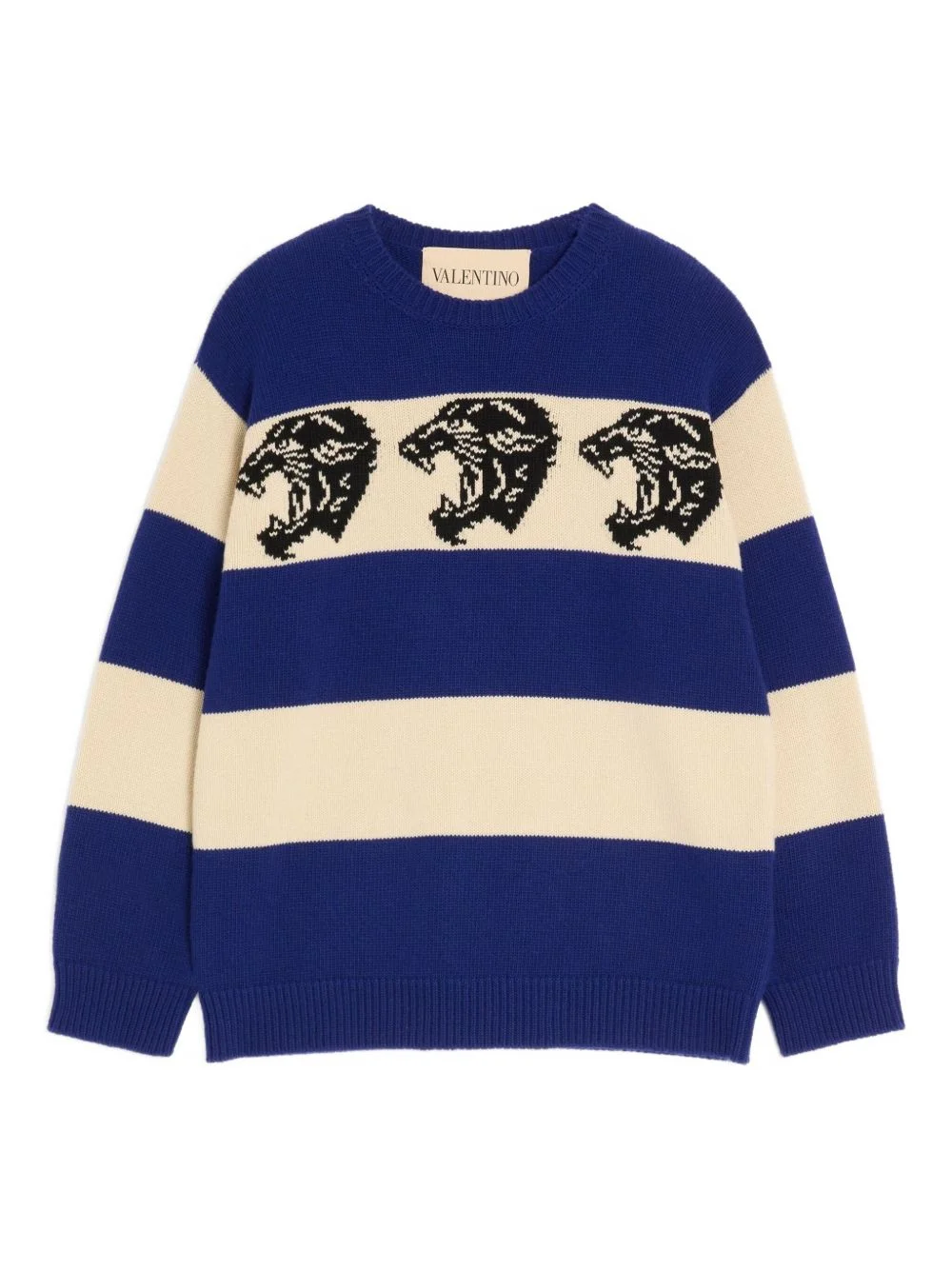 panther-jacquard striped jumper - 1