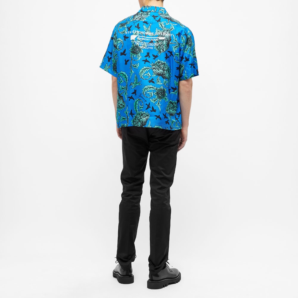 Givenchy Aqua Floral Print Hawaiian Silk Shirt - 7