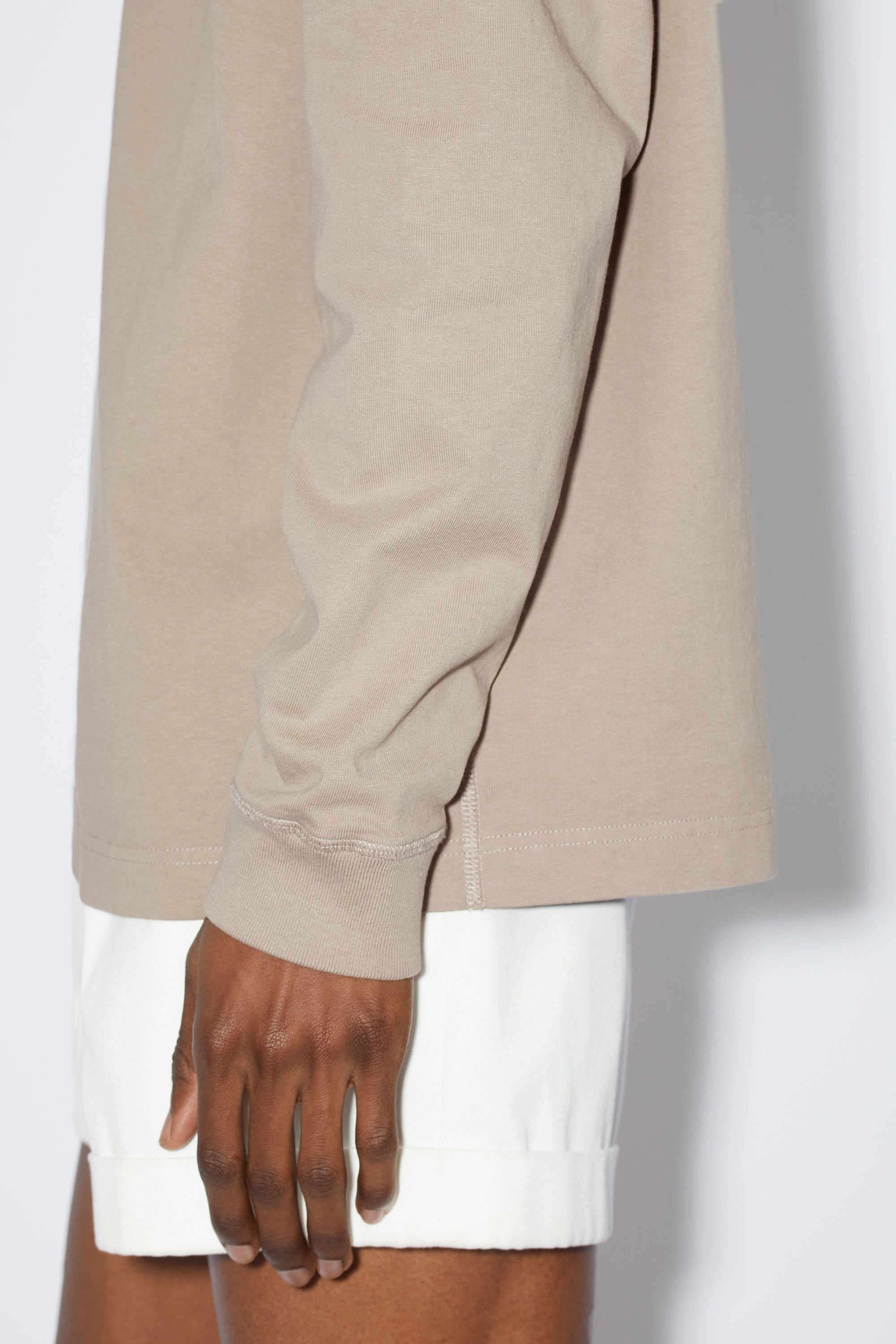 Logo long sleeve t-shirt - Mushroom beige - 4