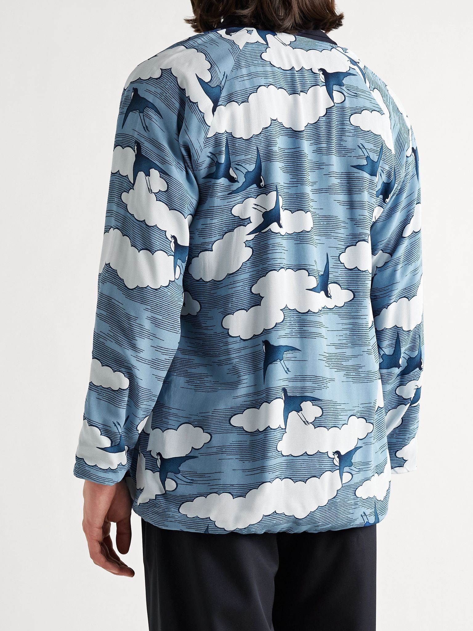 Reversible Printed Chirimen Crepe Jacket - 4