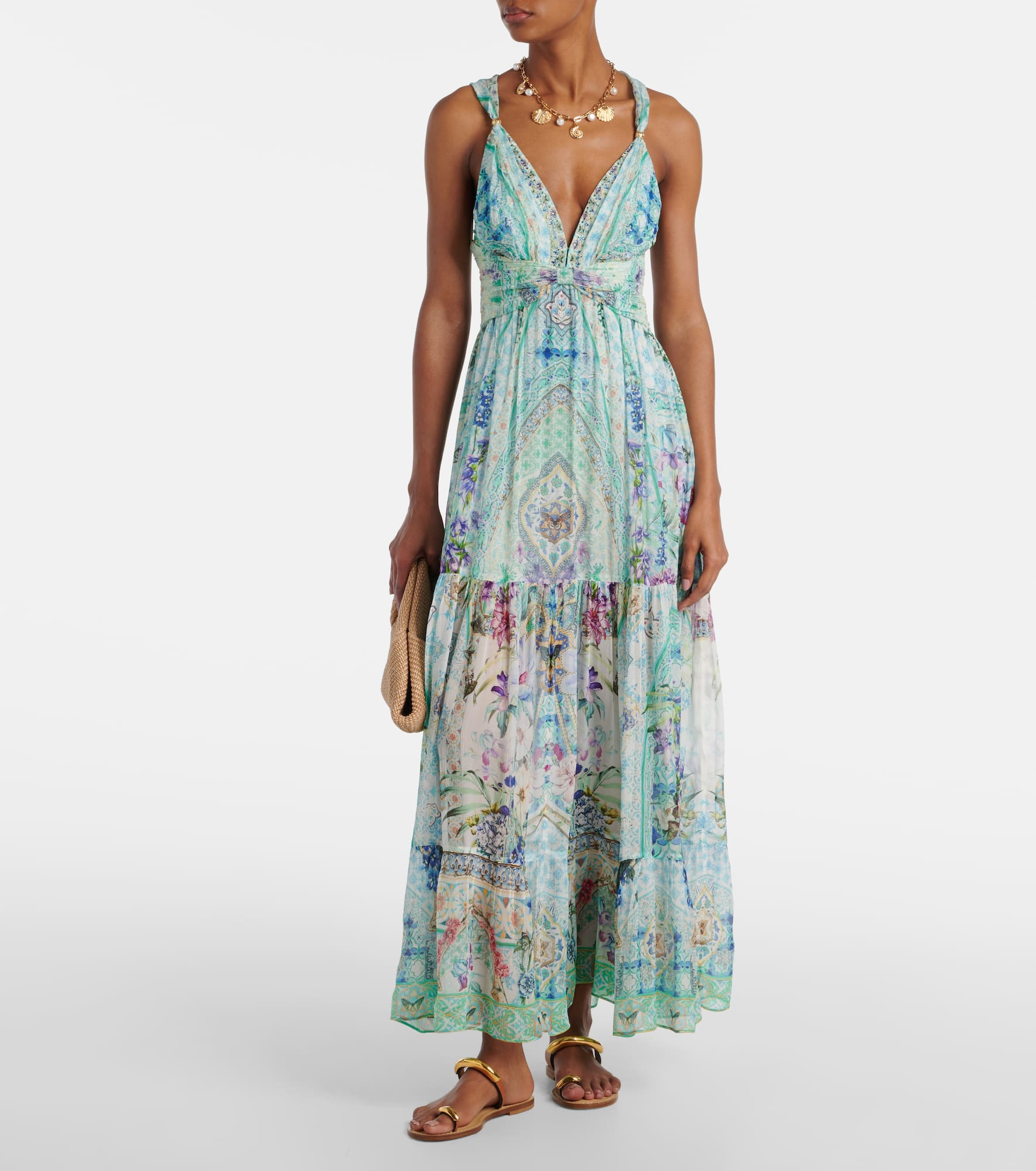 Crystal-embellished silk maxi dress - 2