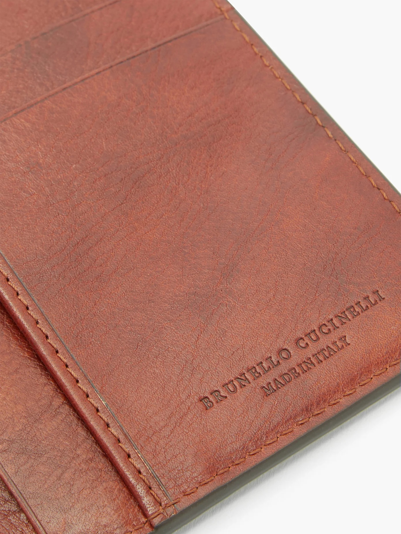 Logo-debossed leather passport holder - 3