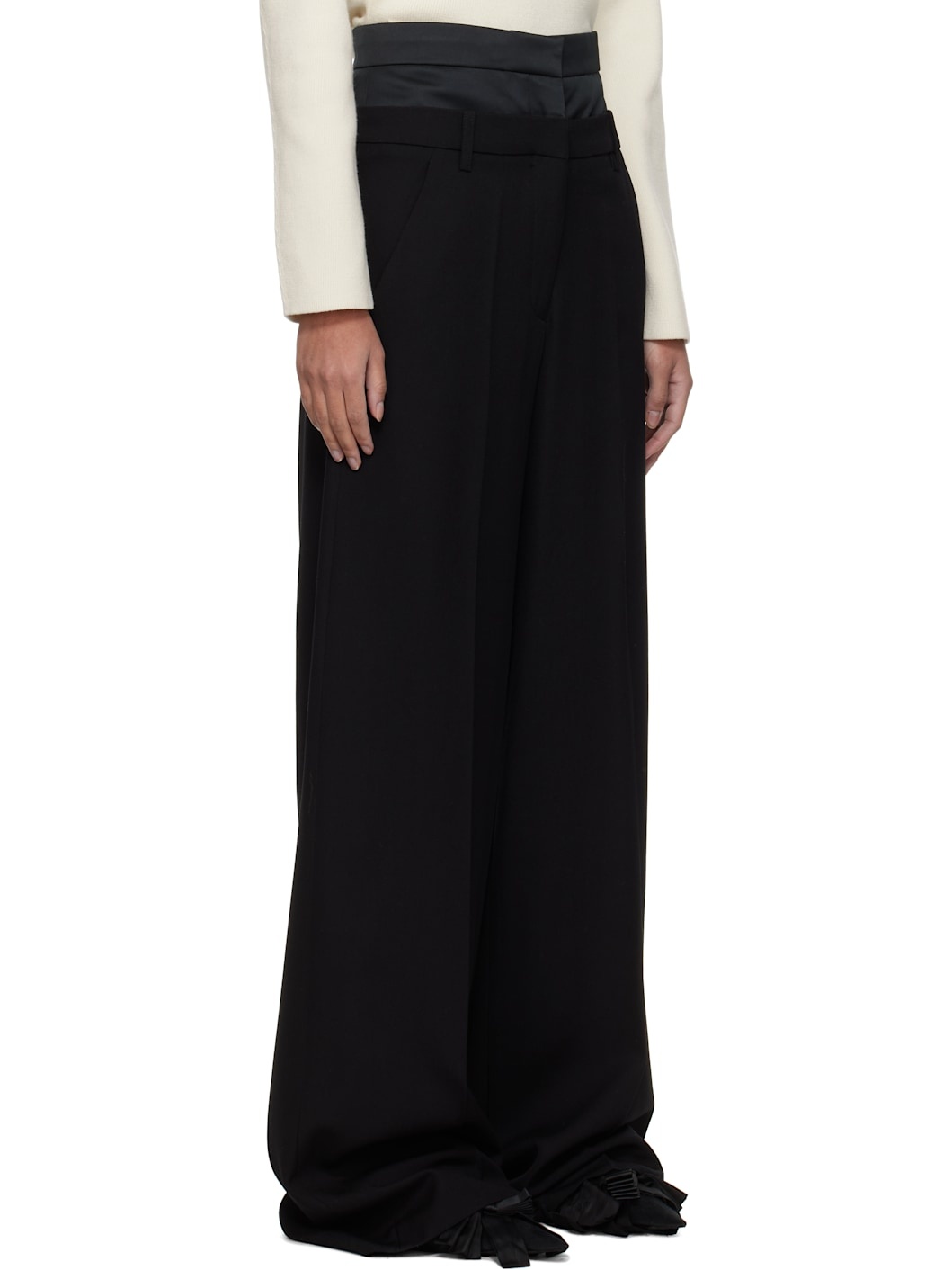 Black Wide Leg Trousers - 2