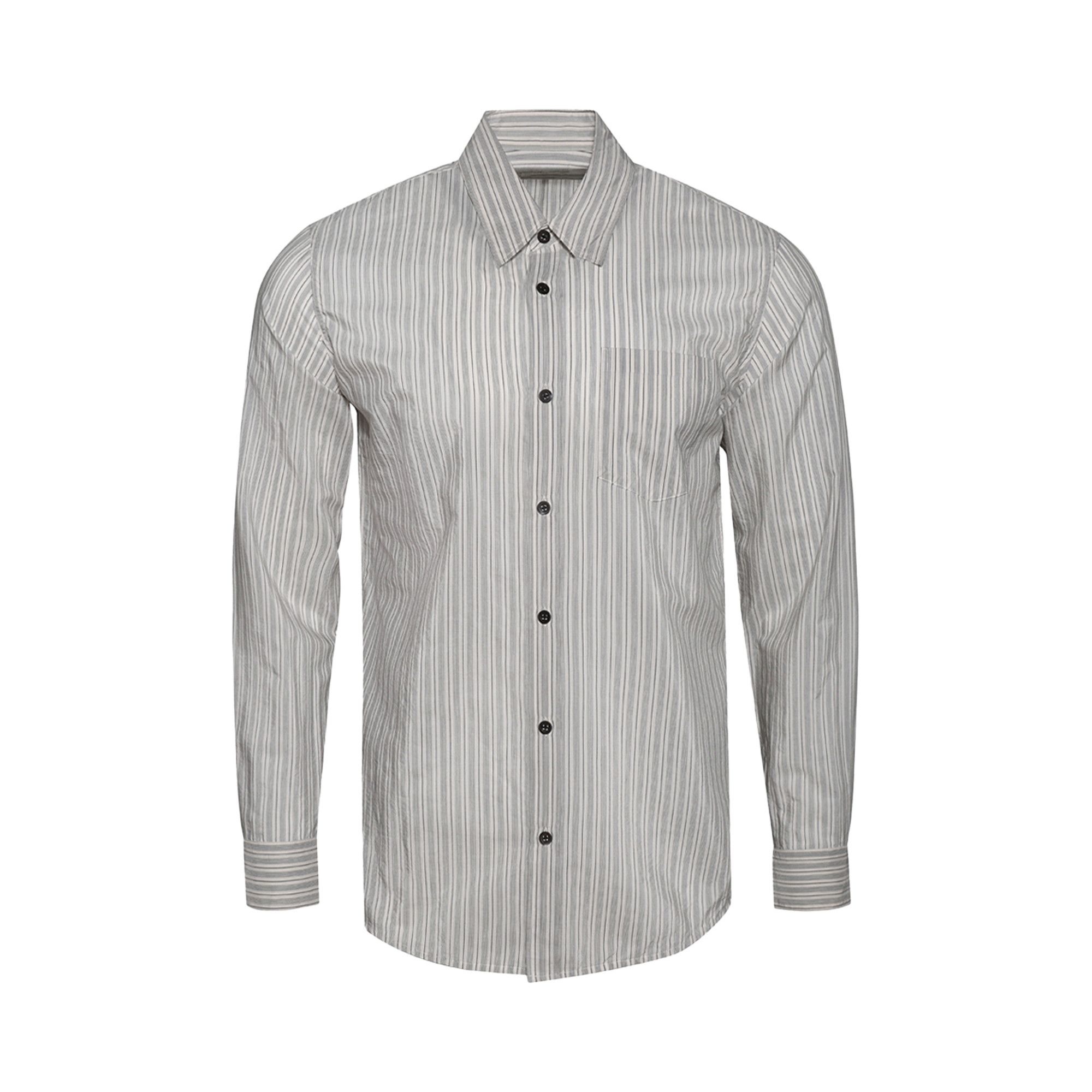 Dries Van Noten Striped Long-Sleeve Shirt 'Light Grey' - 1