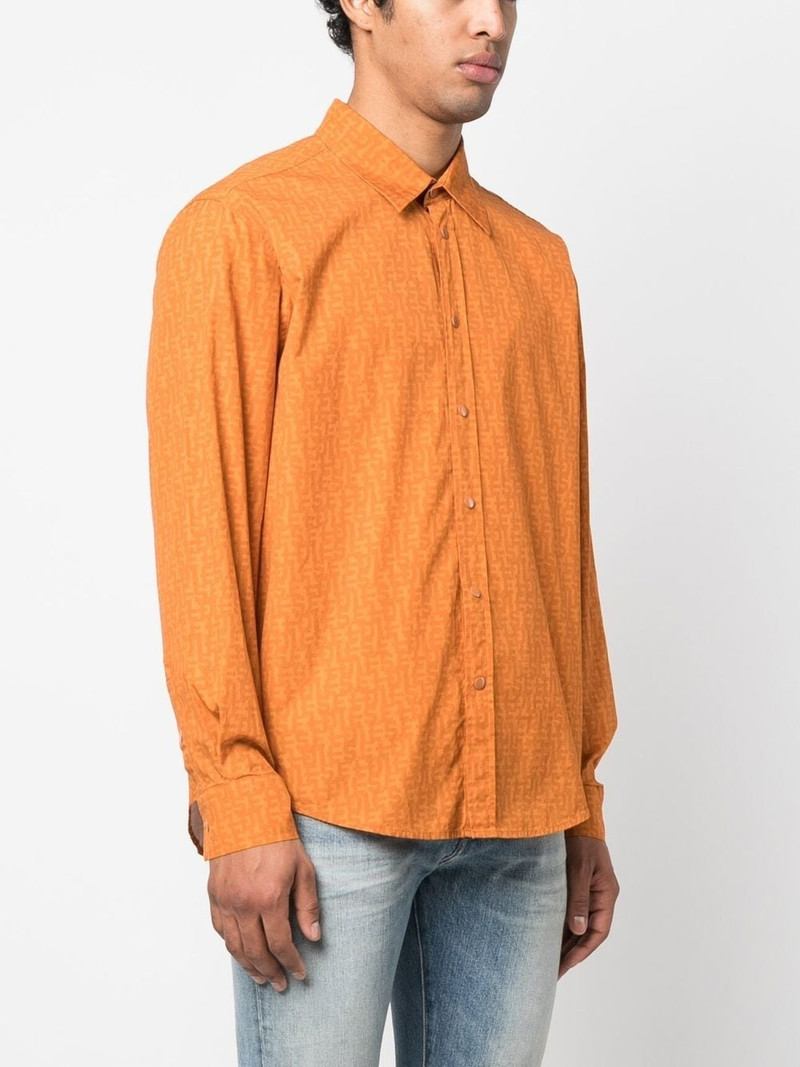 logo-print press-stud fastening shirt 3