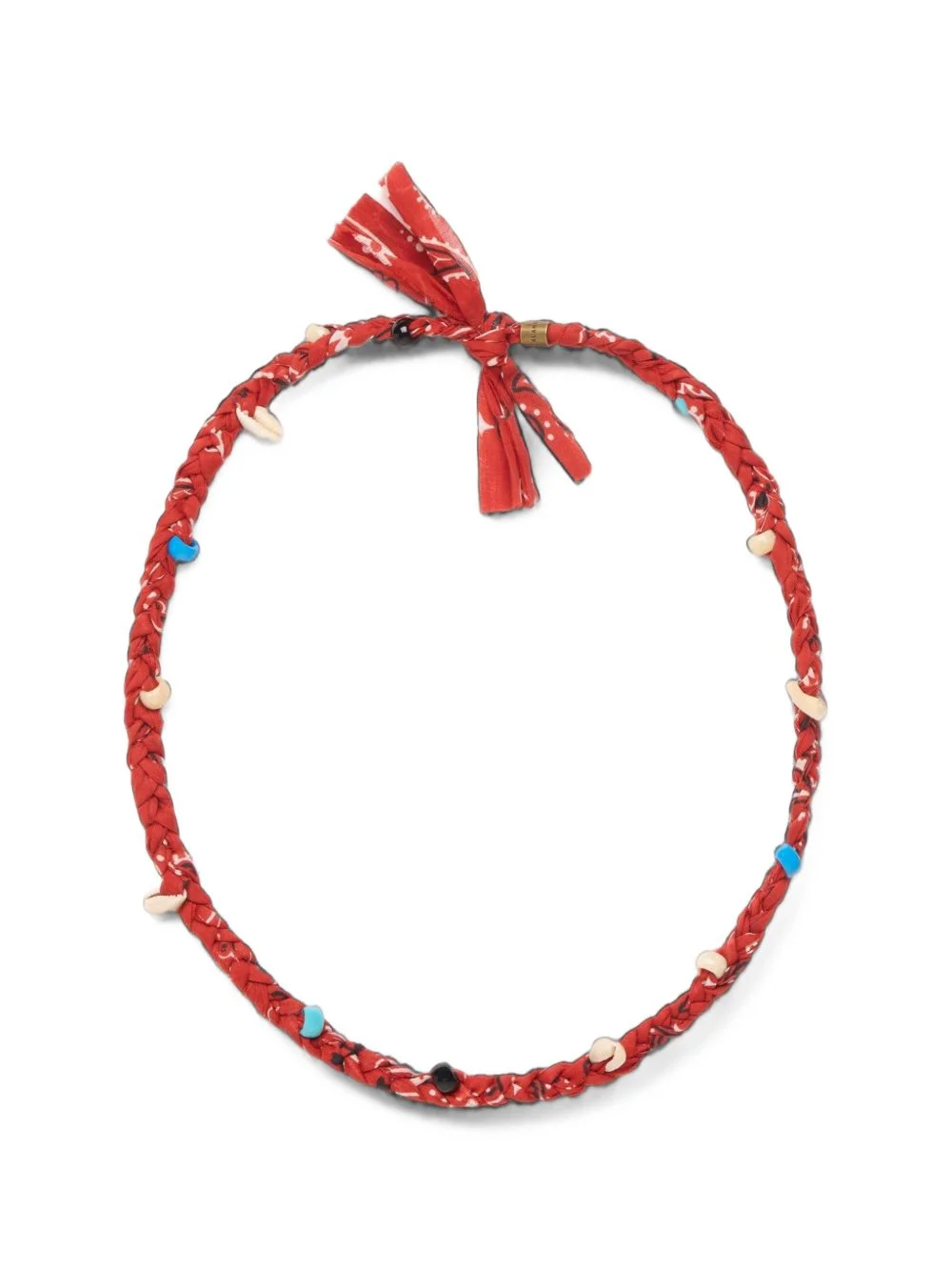 Bandana braided cowrie-shell necklace - 1