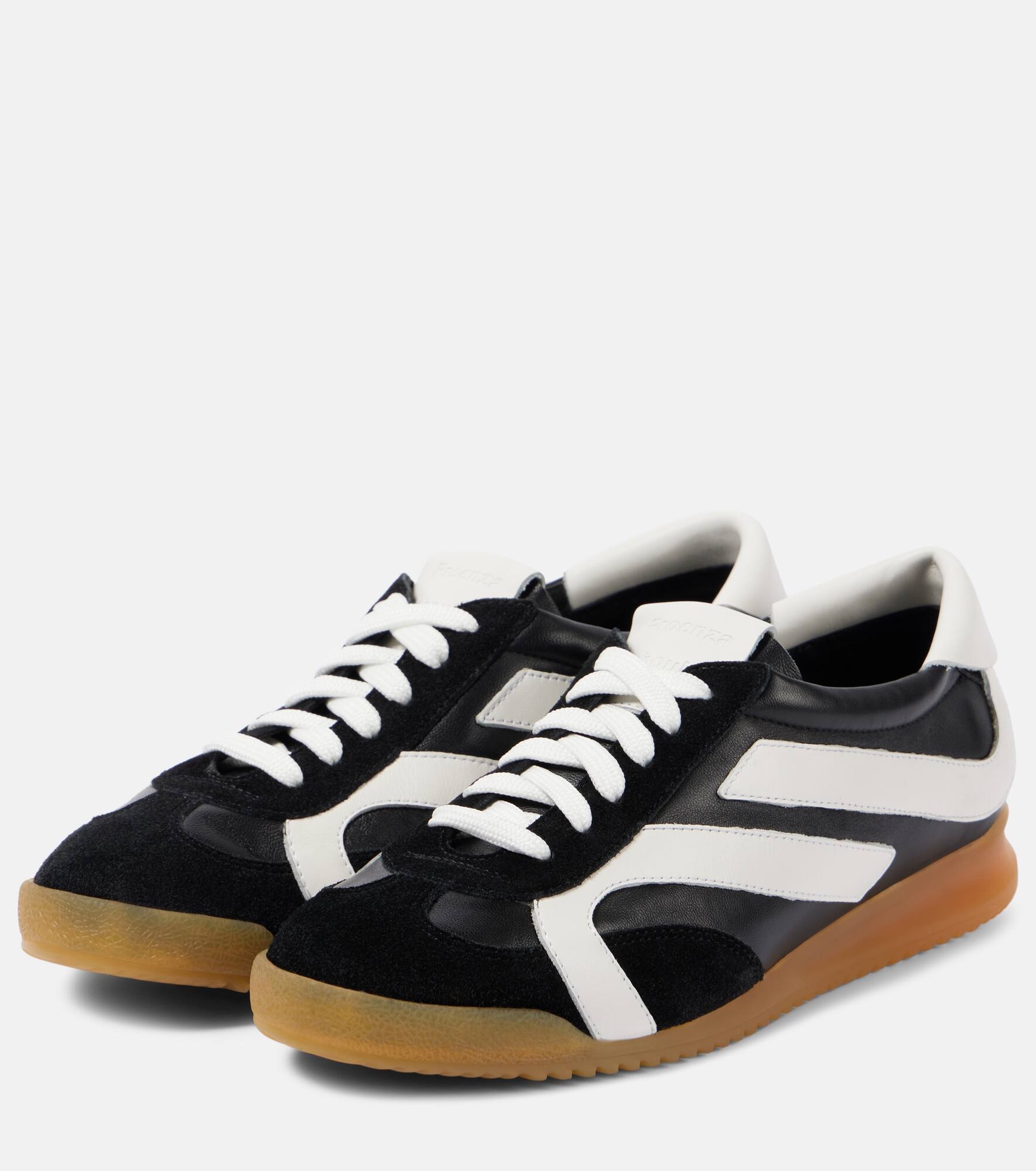 Track suede-trimmed leather sneakers - 4