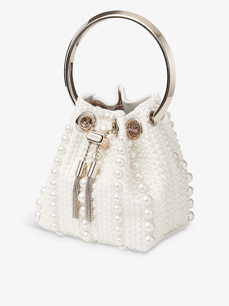 Bon Bon Micro pearl-embellished satin top-handle bag - 6