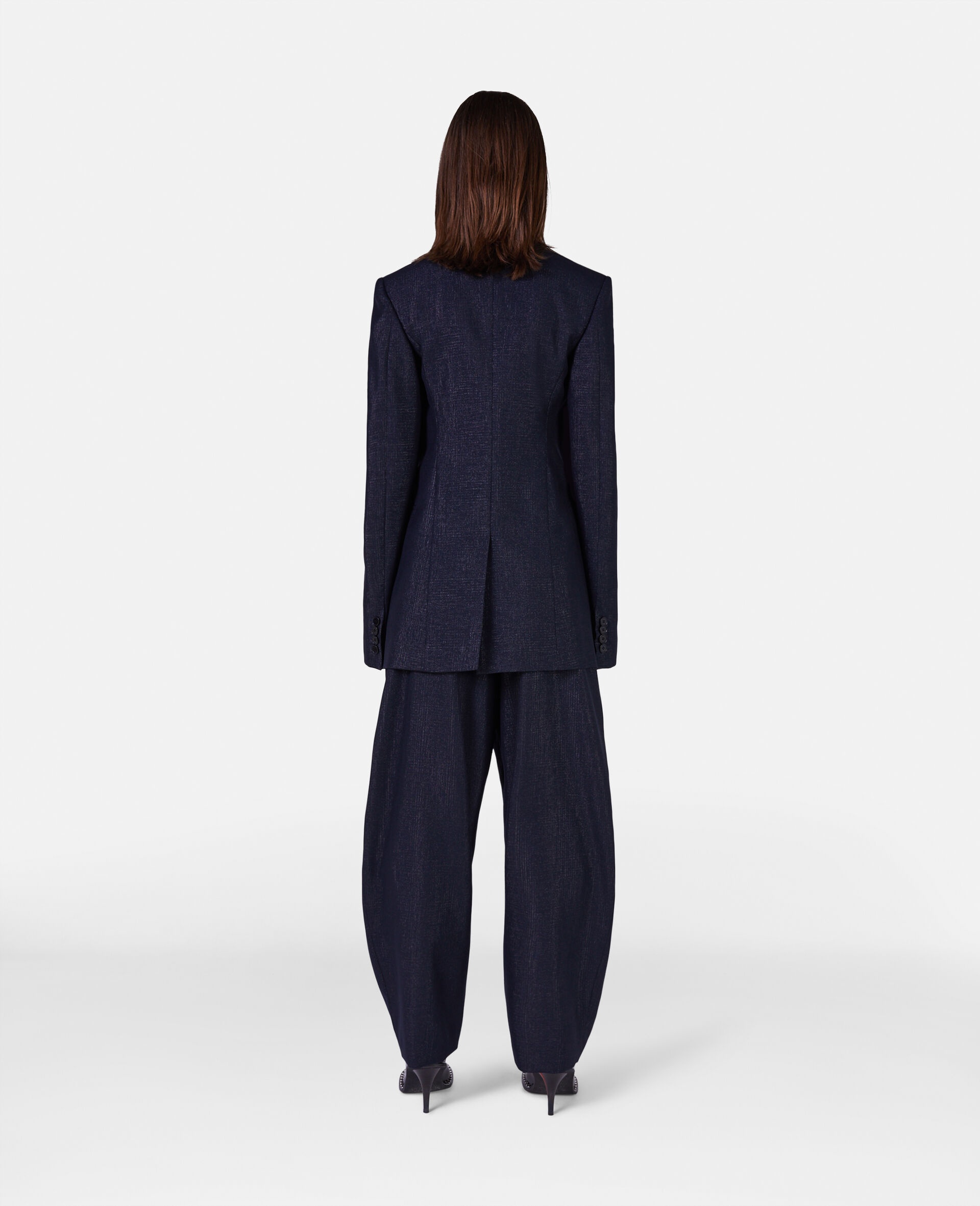Lurex Wool Slim Fit Tailored Blazer - 3
