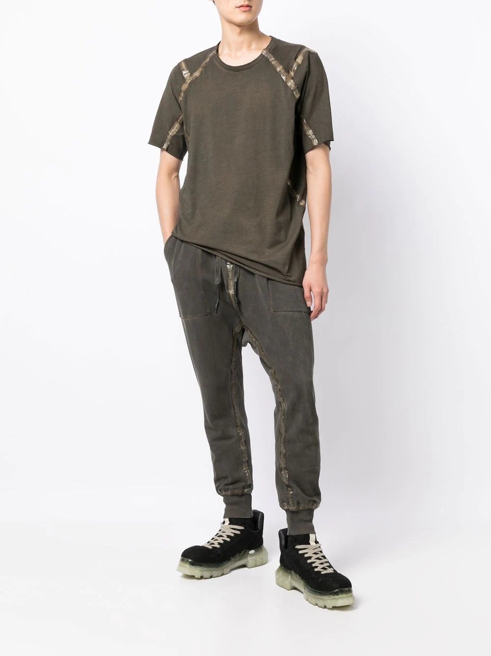 zip-embellished tapered trousers - 2