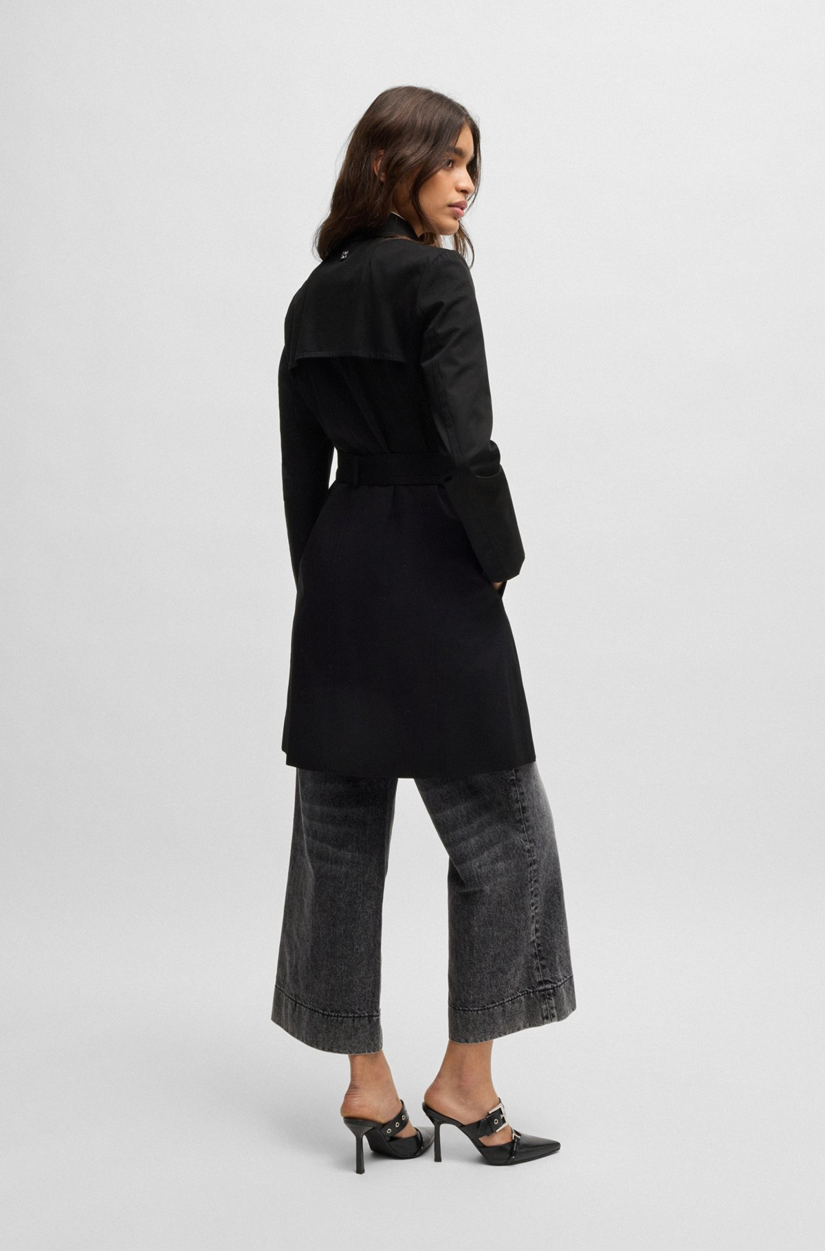 DOUBLE-BREASTED REGULAR-FIT TRENCH COAT IN COTTON - 4