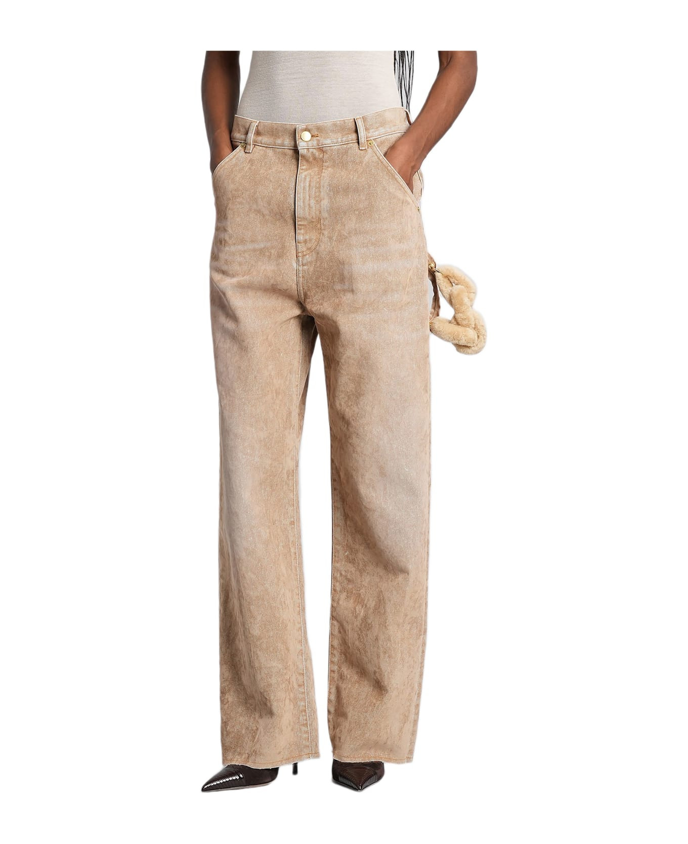 Lisa Jeans In Beige Denim - 1