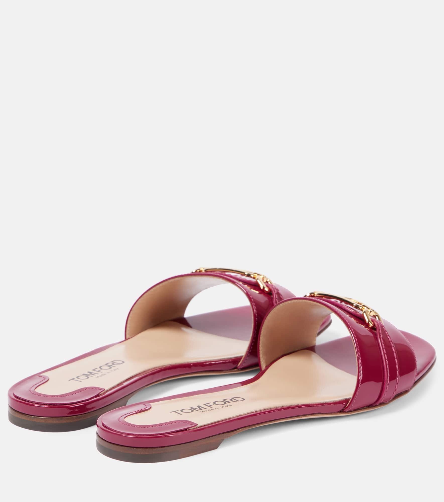 Whitney Stadium T patent leather slides - 2