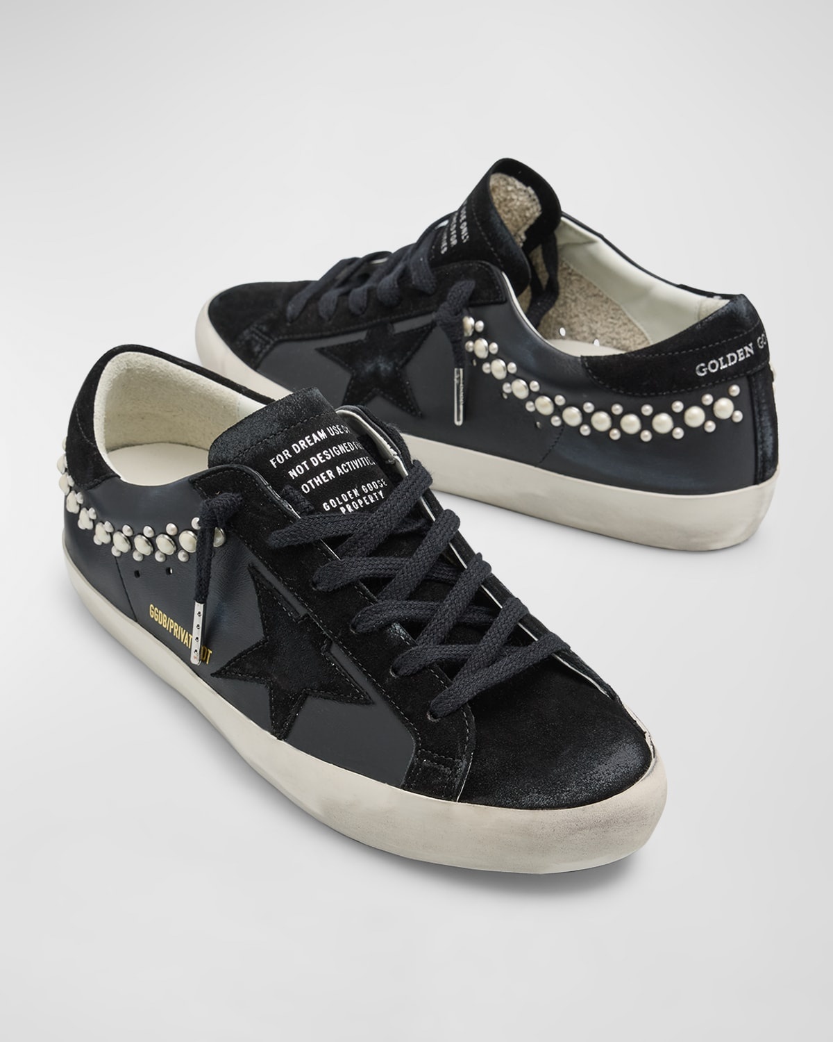 Superstar Pearly Stud Leather Low-Top Sneakers - 8