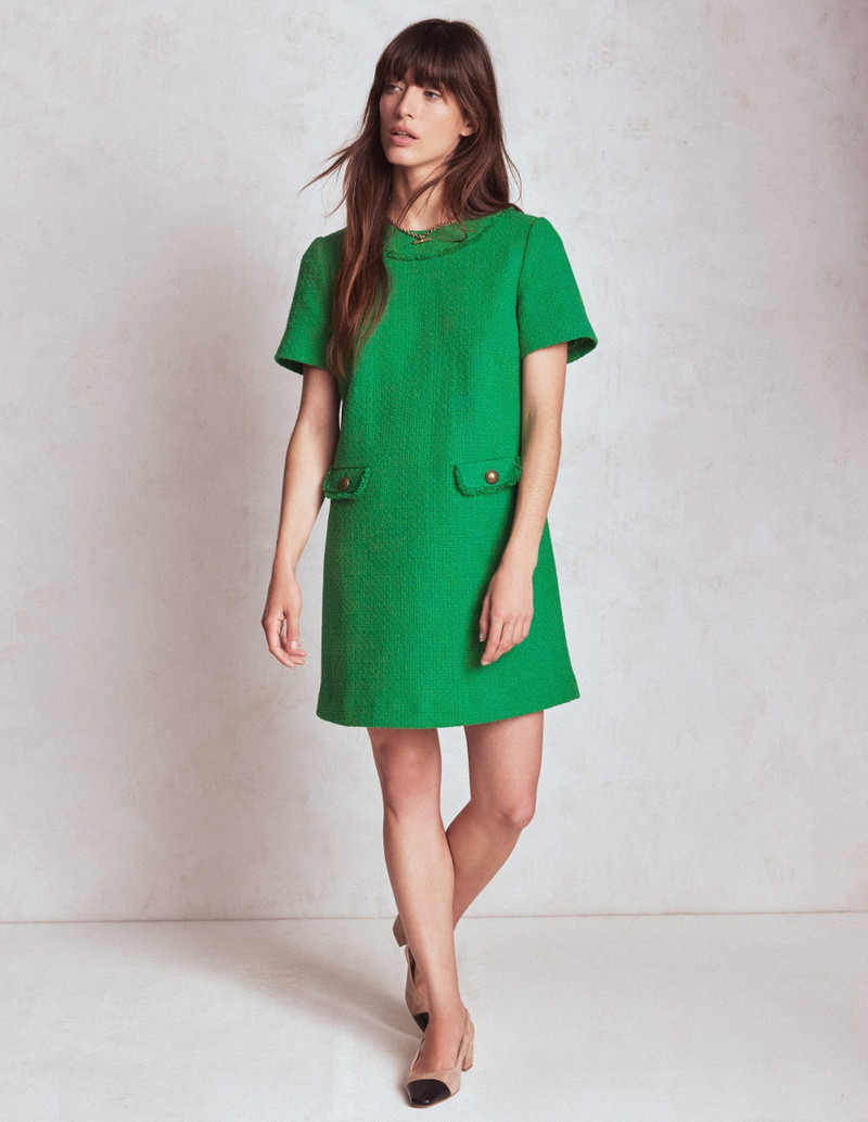 Evita Cotton Shift Dress-Rich Emerald 6