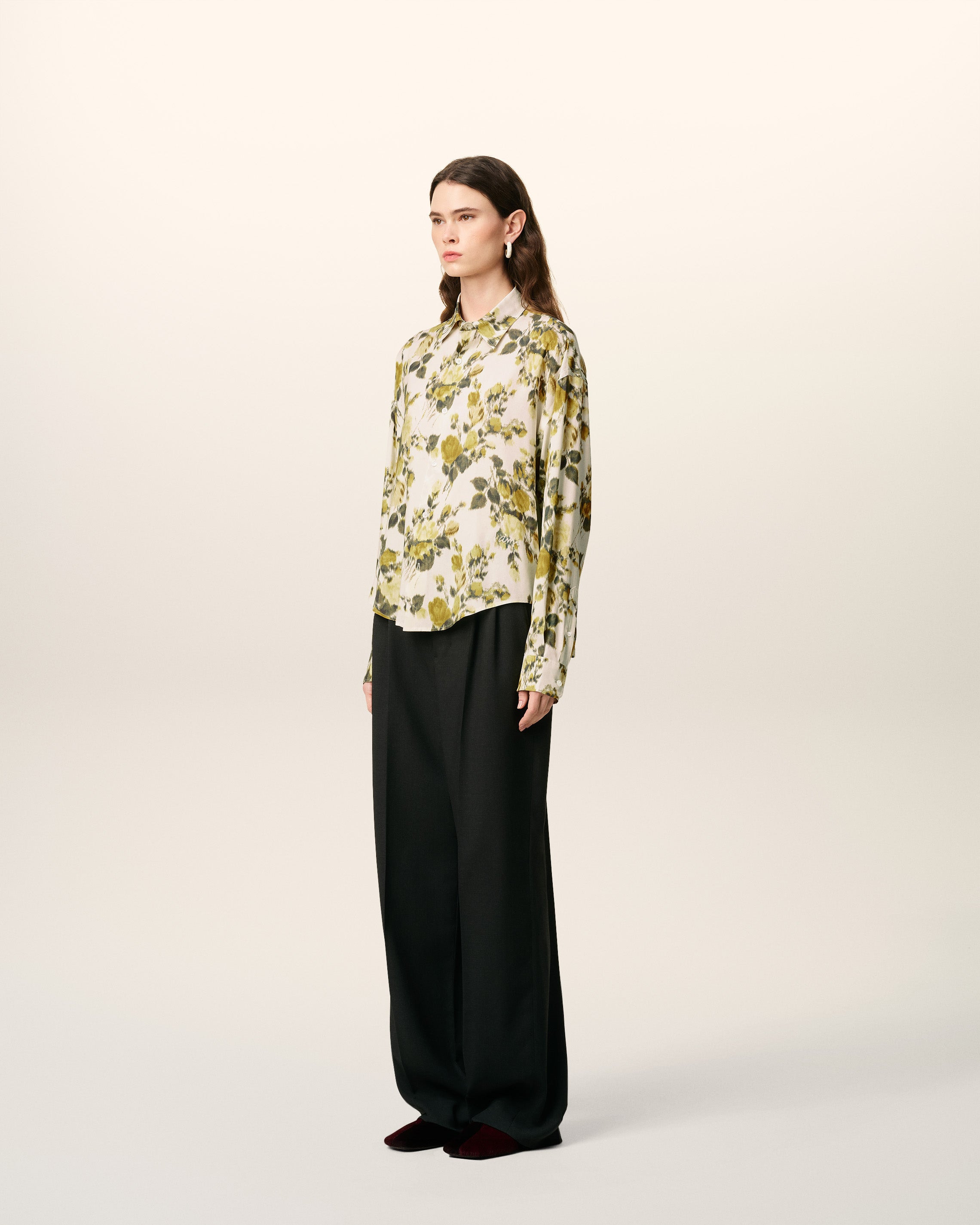 GREEN FLOWER PRINTED BOXY SHIRT - 4