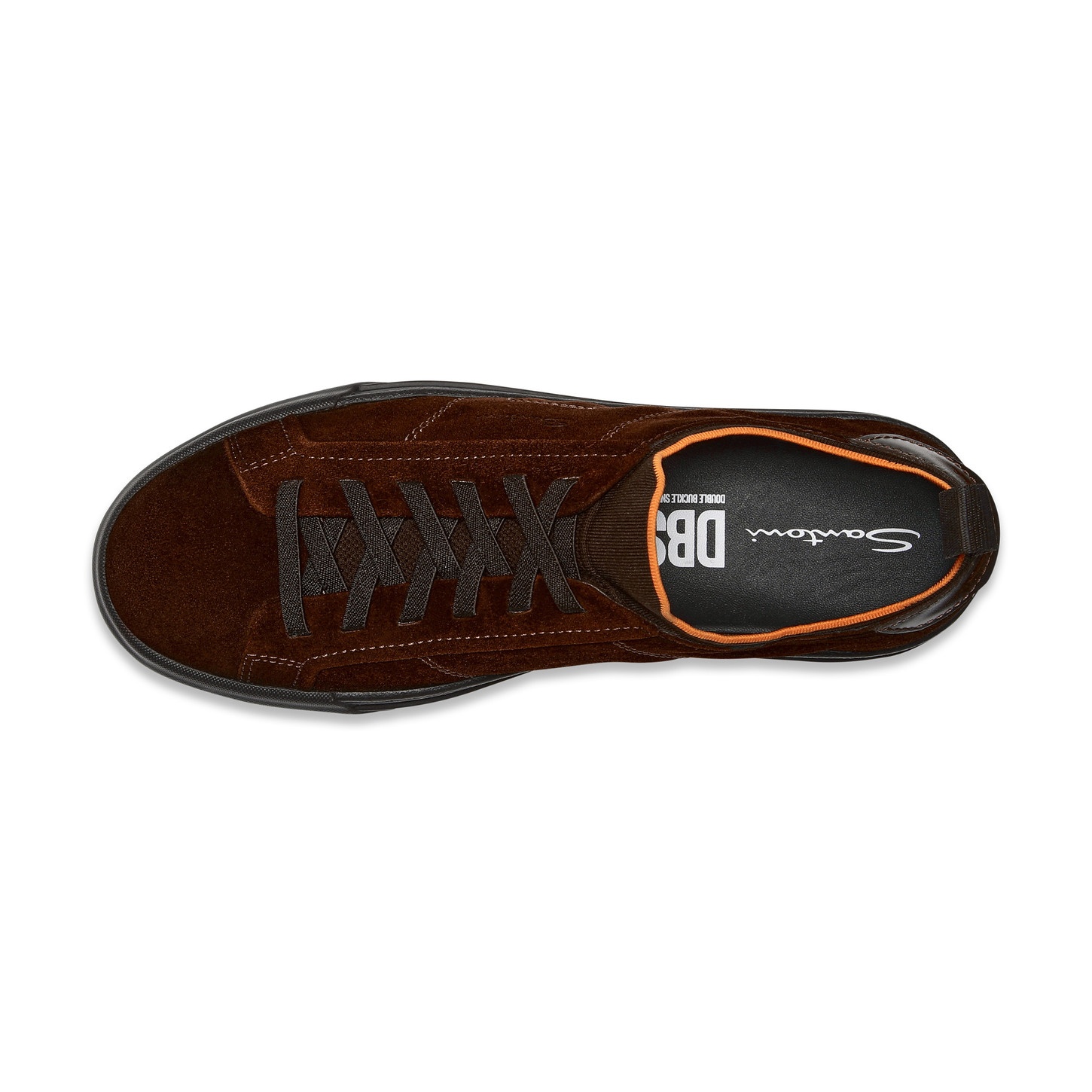 Men's dark brown suede and leather slip-on sneaker - 4