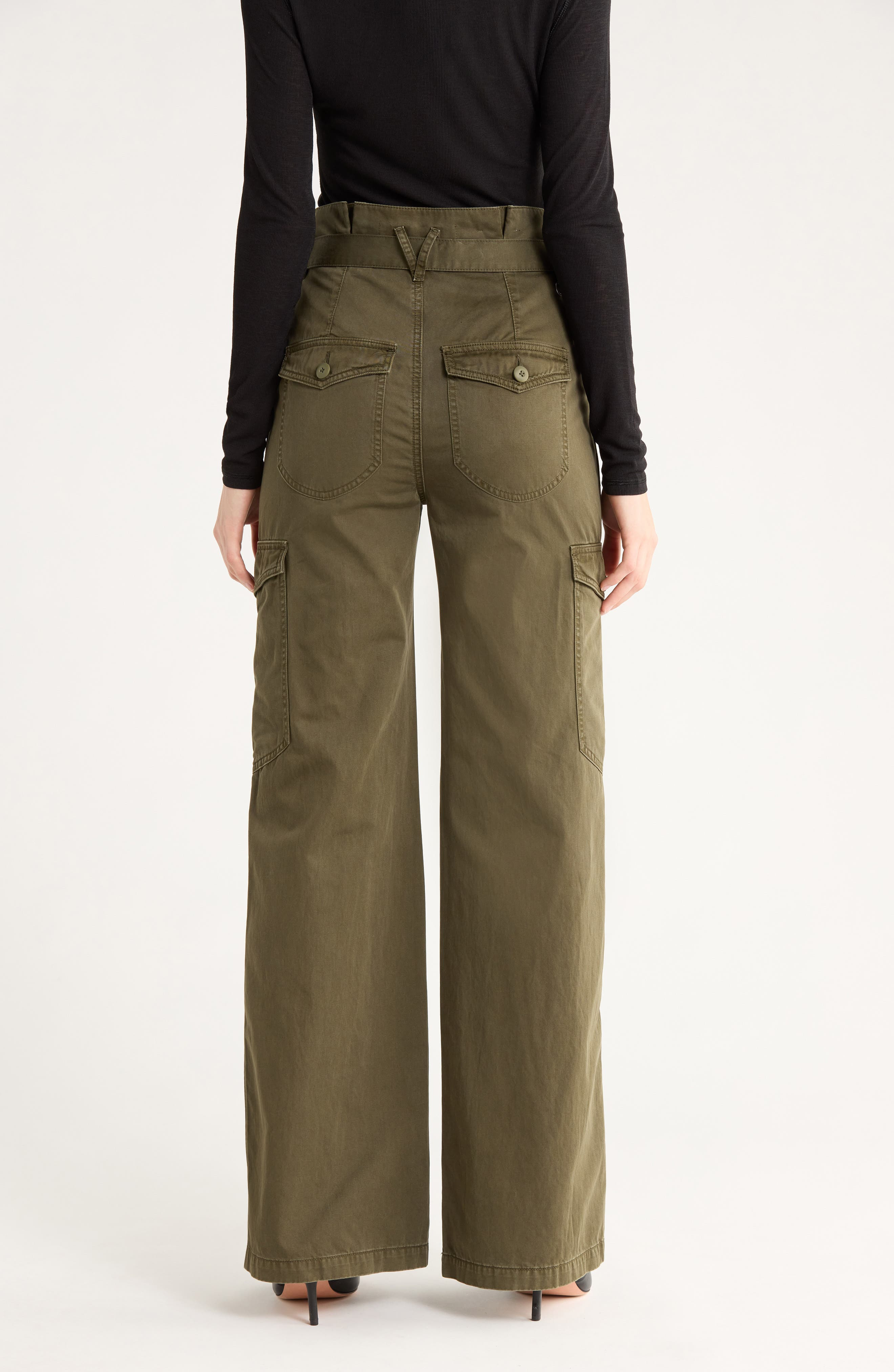 Veronica Beard Damara Belted Wide Leg Cargo Pants in Cypress at Nordstrom - 2