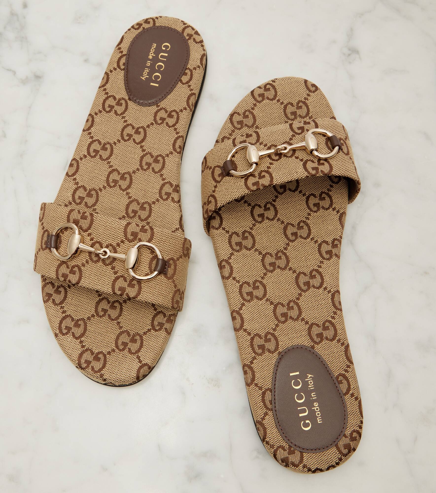 Horsebit GG canvas slides - 5