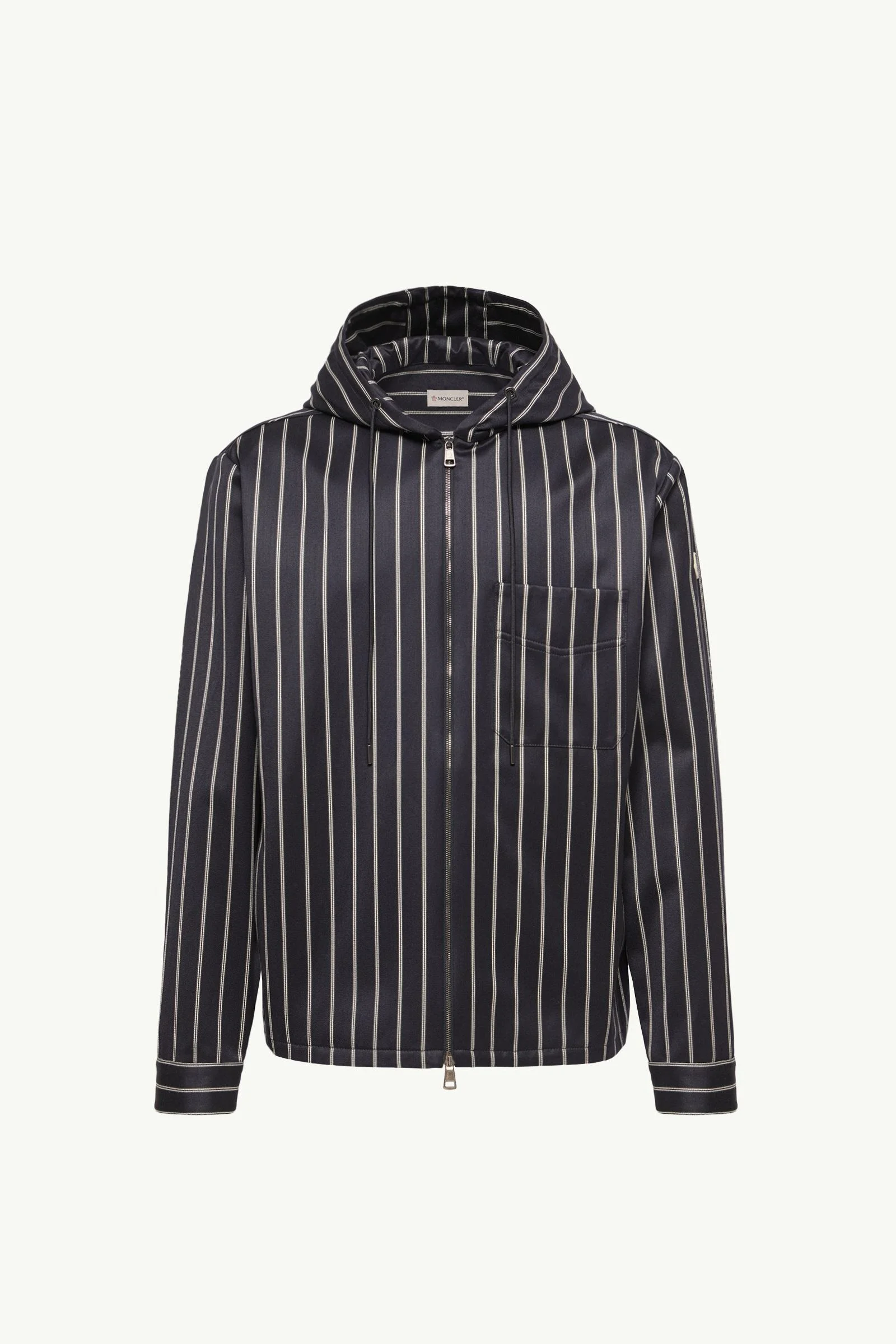 Wool & Cotton Striped Hooded Shirt - 1