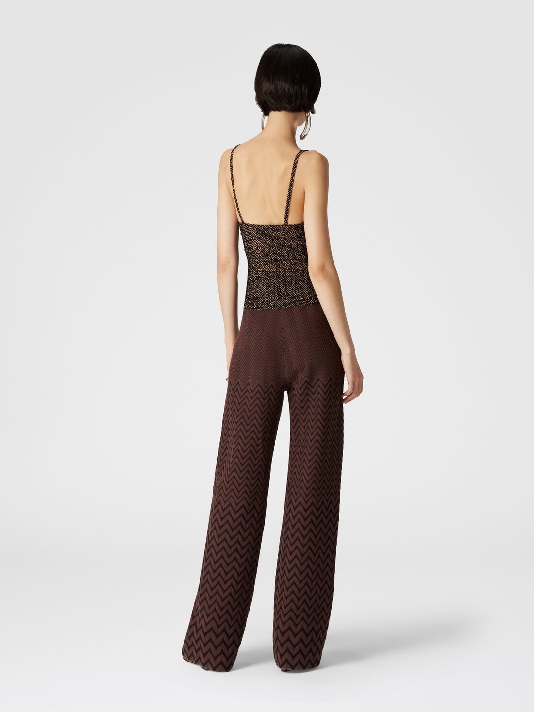 Classic zigzag cotton and viscose trousers - 3