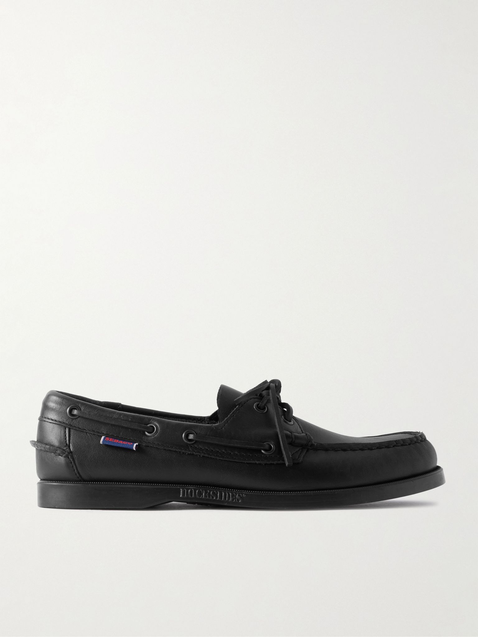Docksides Portland Leather Boat Shoes Black - 1