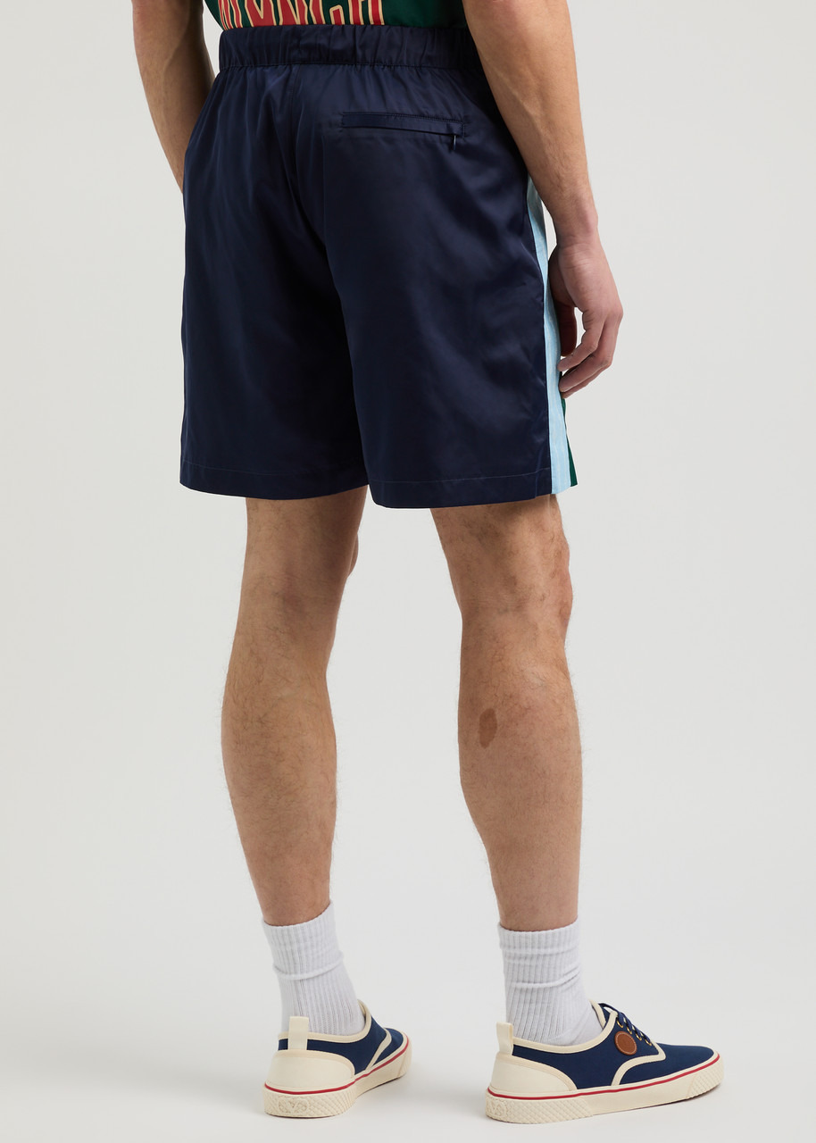 Casablanca Striped Logo Satin Shorts - 3