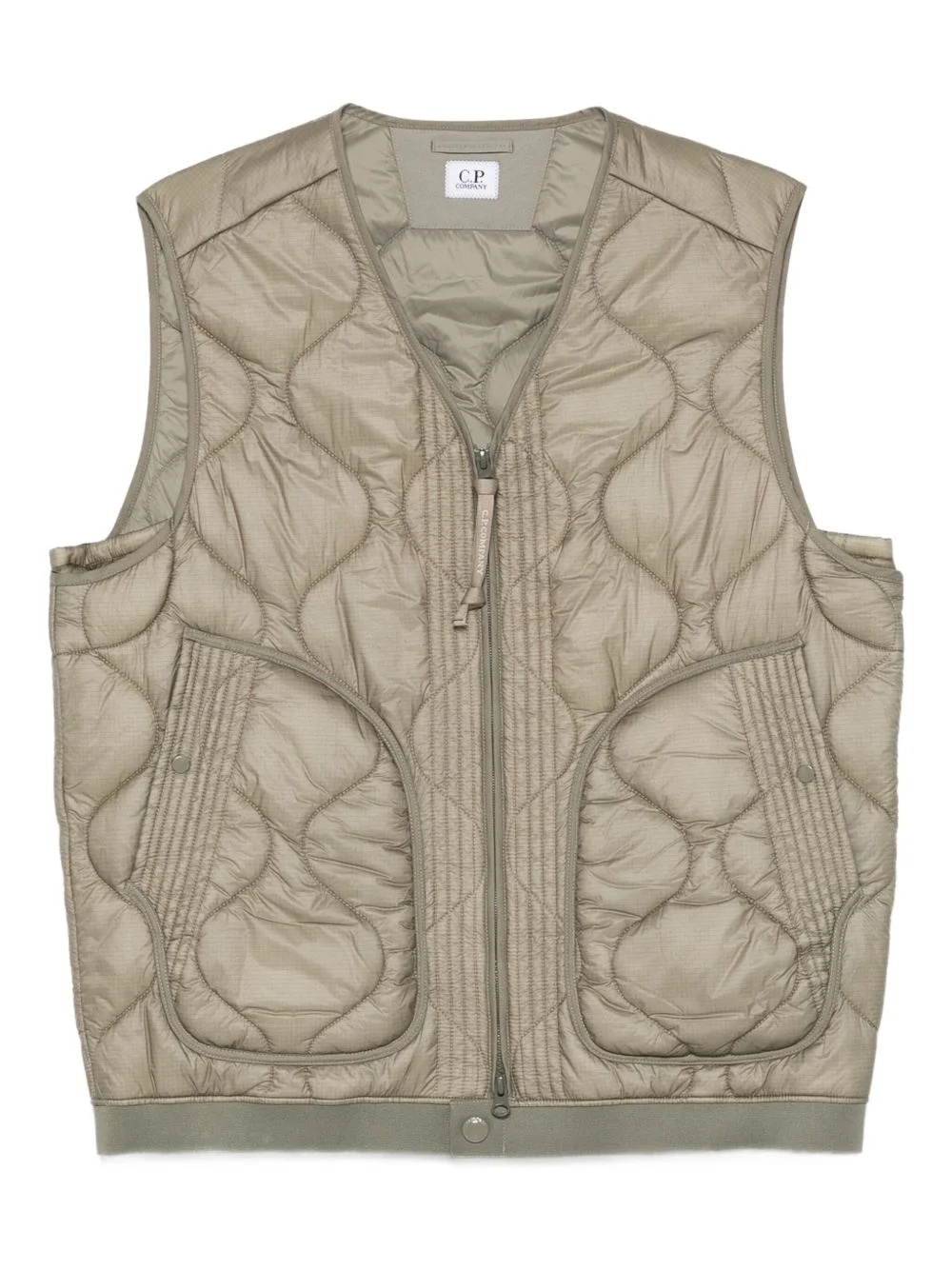 quilted zip vest - 1