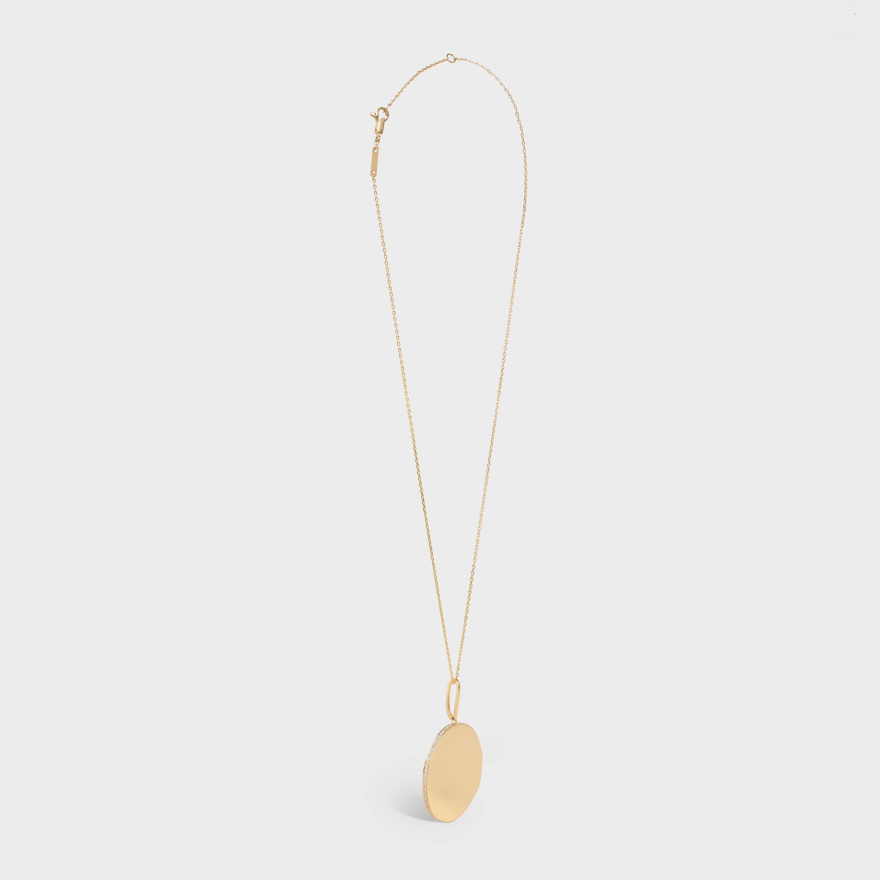 Medaille Celine Large Necklace in Yellow Gold and Diamonds - 3