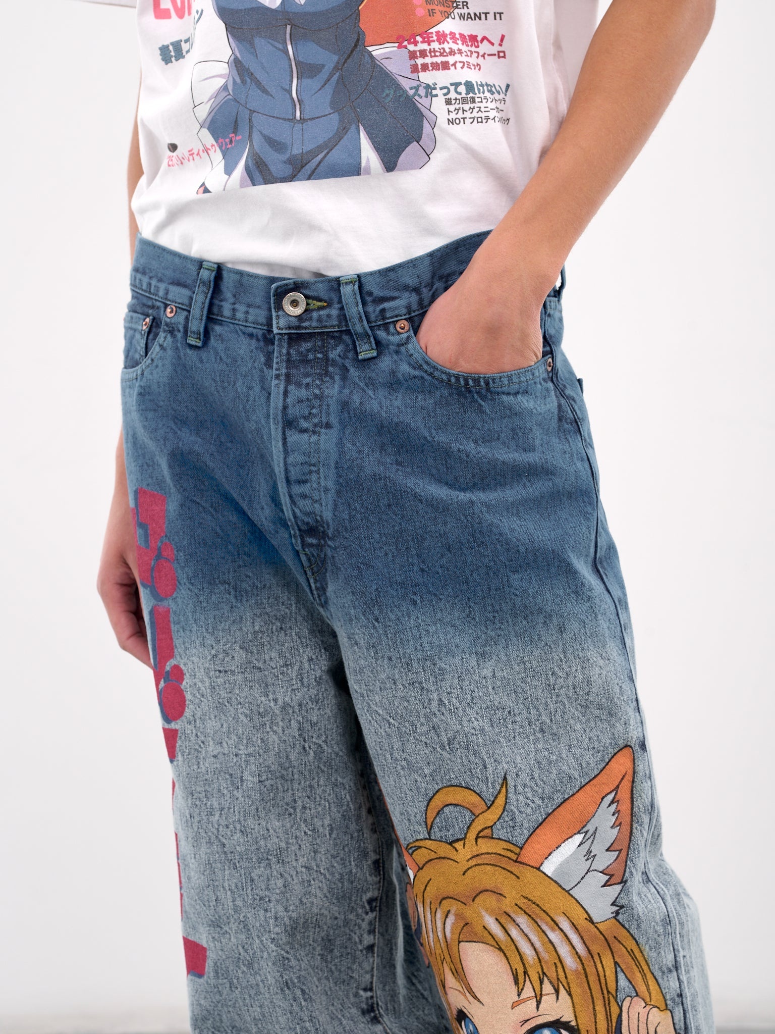 Hand-Painted Denim Jeans - 4