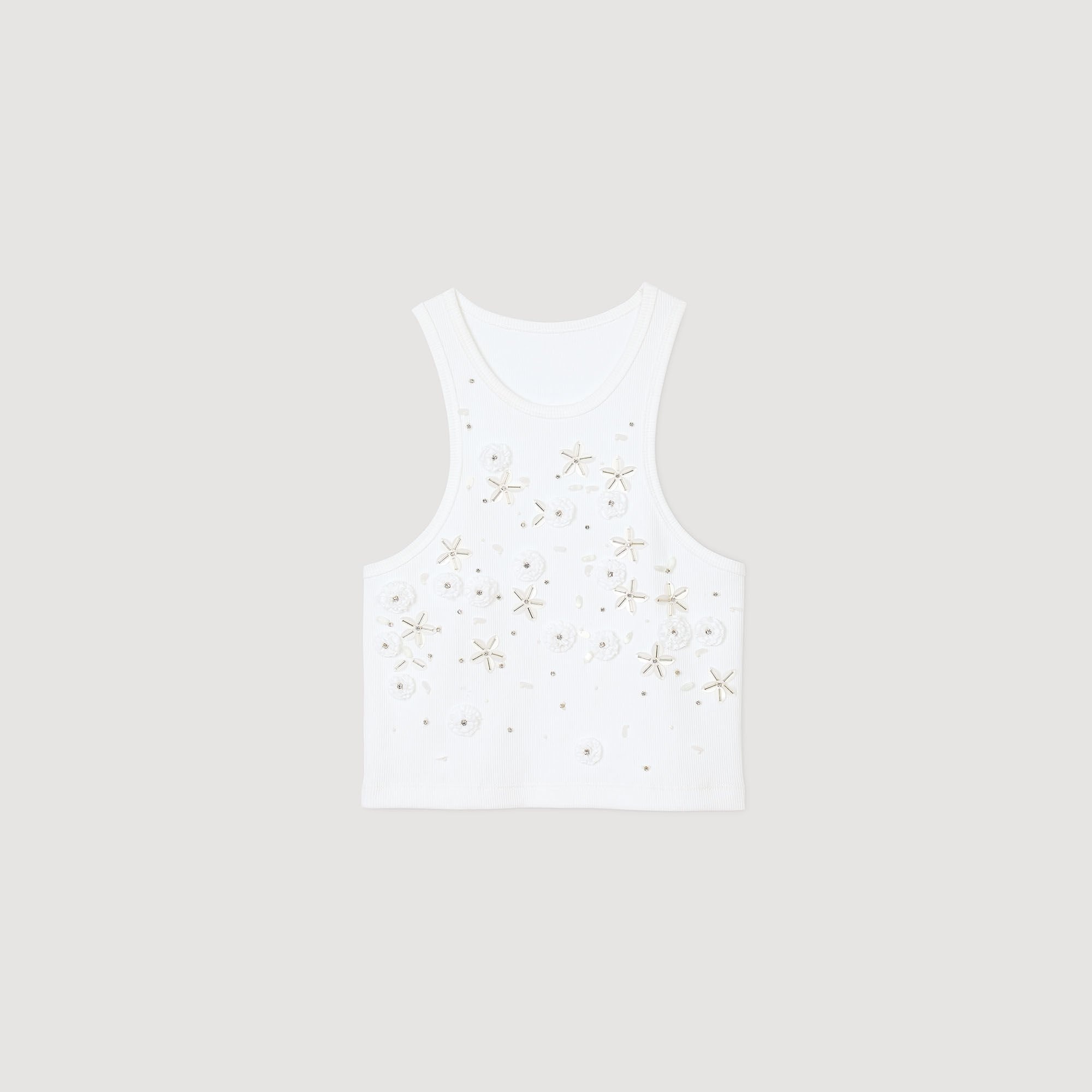 BEADED AND RHINESTONE TANK TOP - 6