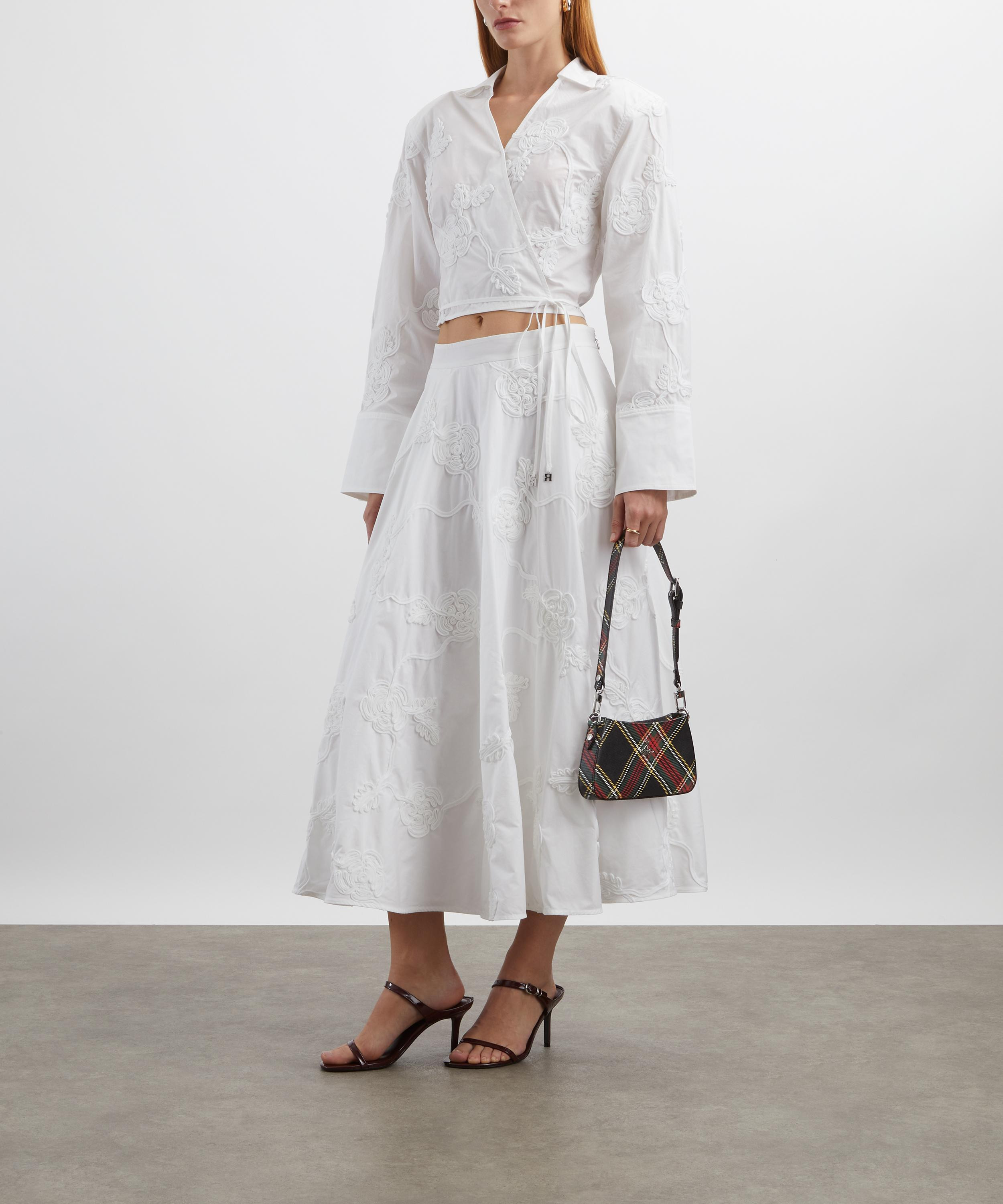 Bright White Flower Wrap Shirt - 2
