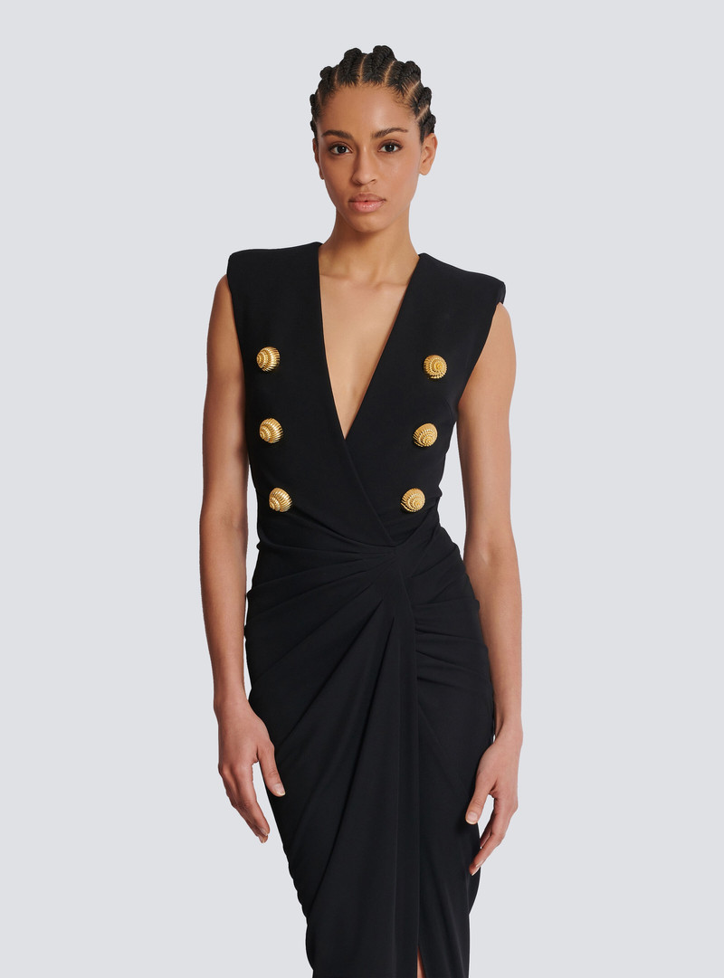 Long tailored crepe dress 6