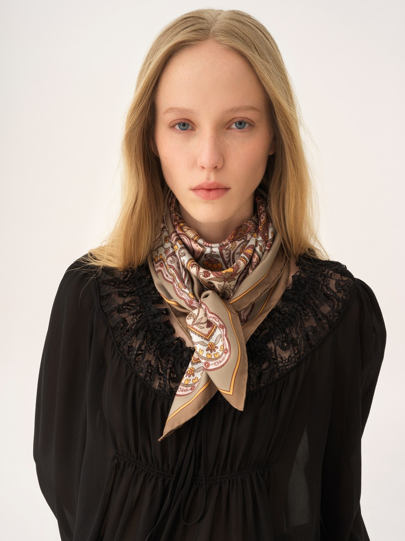 THE CHLOÉ PAISLEY SQUARE SCARF IN SILK TWILL 3