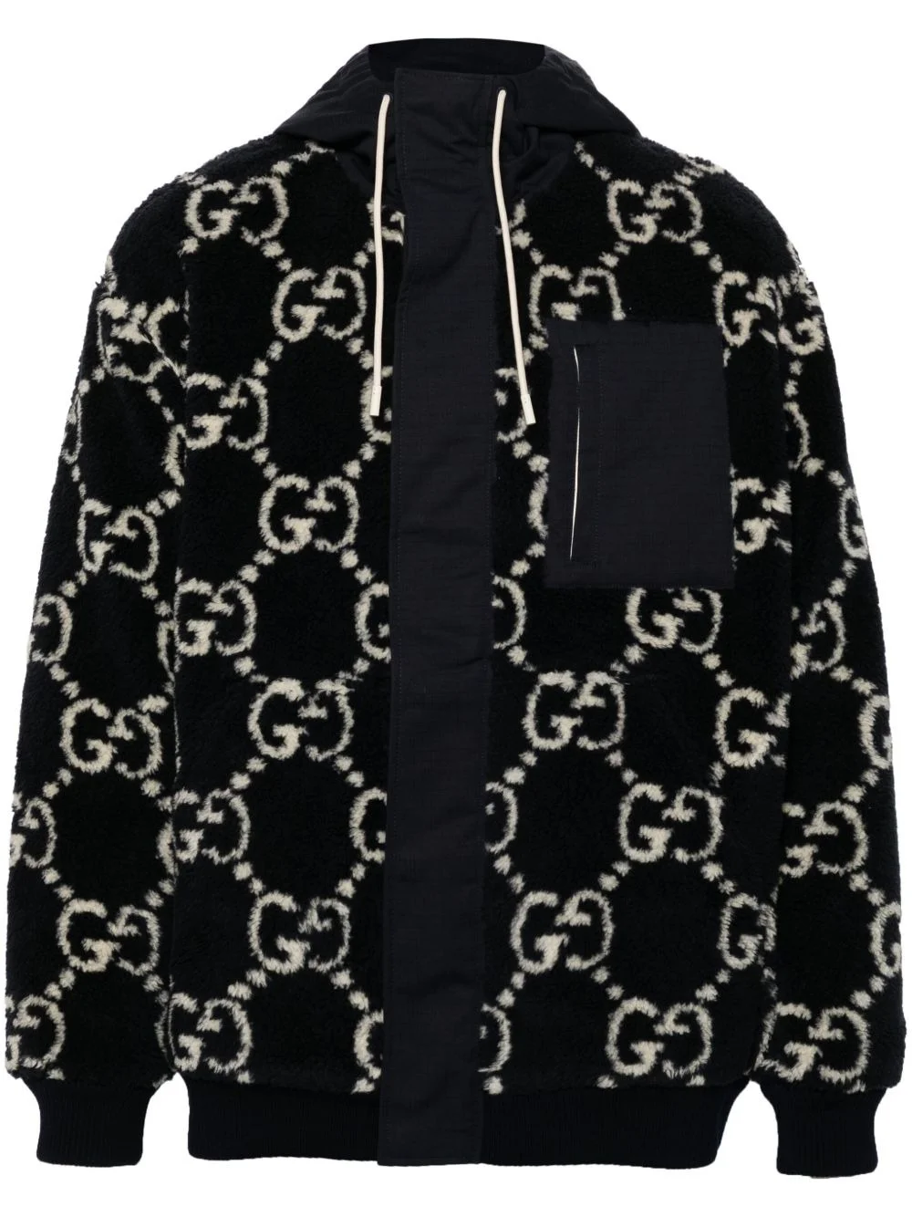 GG-monogram fuzzy-jacquard jacket - 1