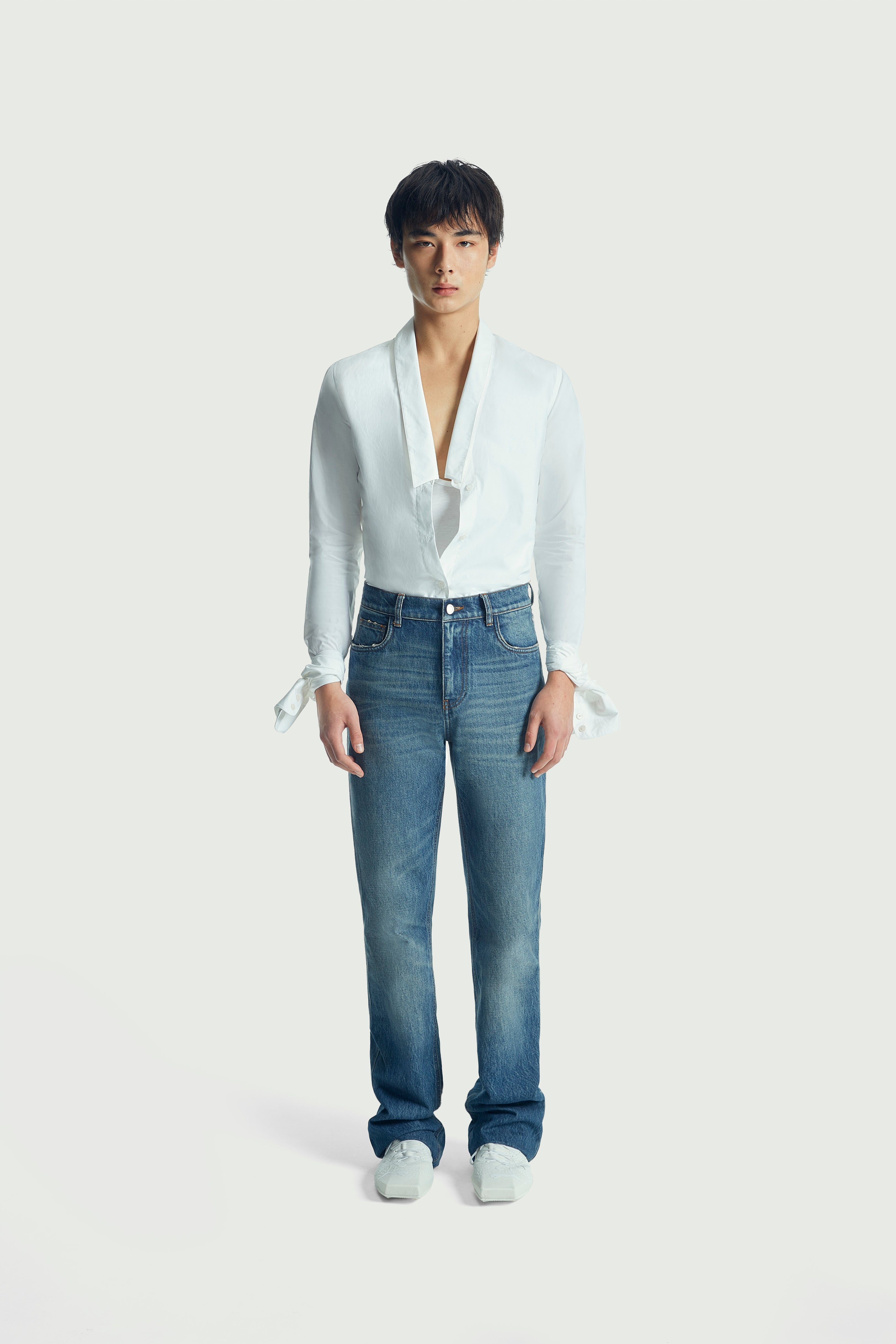 Straight Leg Denim Pants - 6