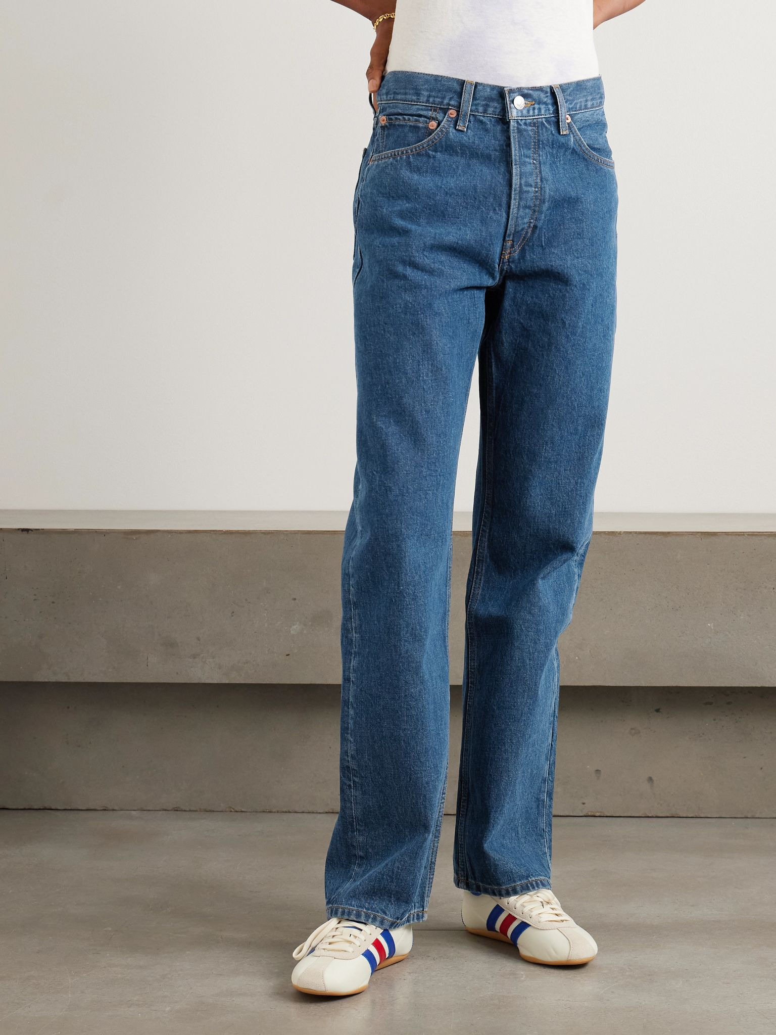 90s high-rise straight-leg jeans Dark denim - 3