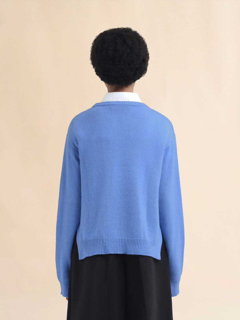 INDIGO BOXY CASHMERE JUMPER WITH MARNI SYMBOL - 3