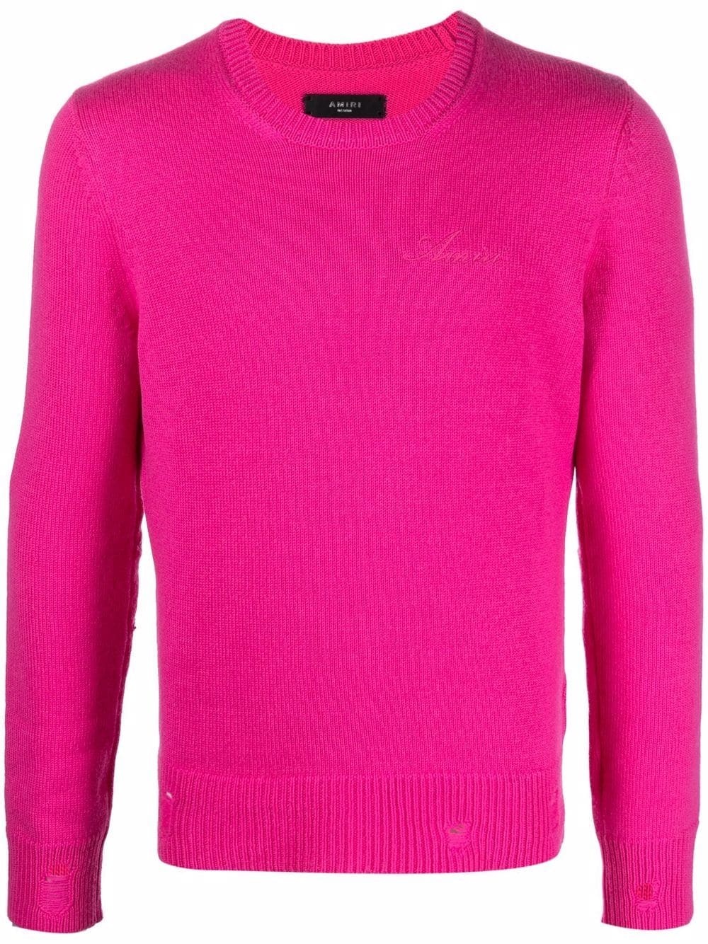 distressed-effect cashmere jumper - 1