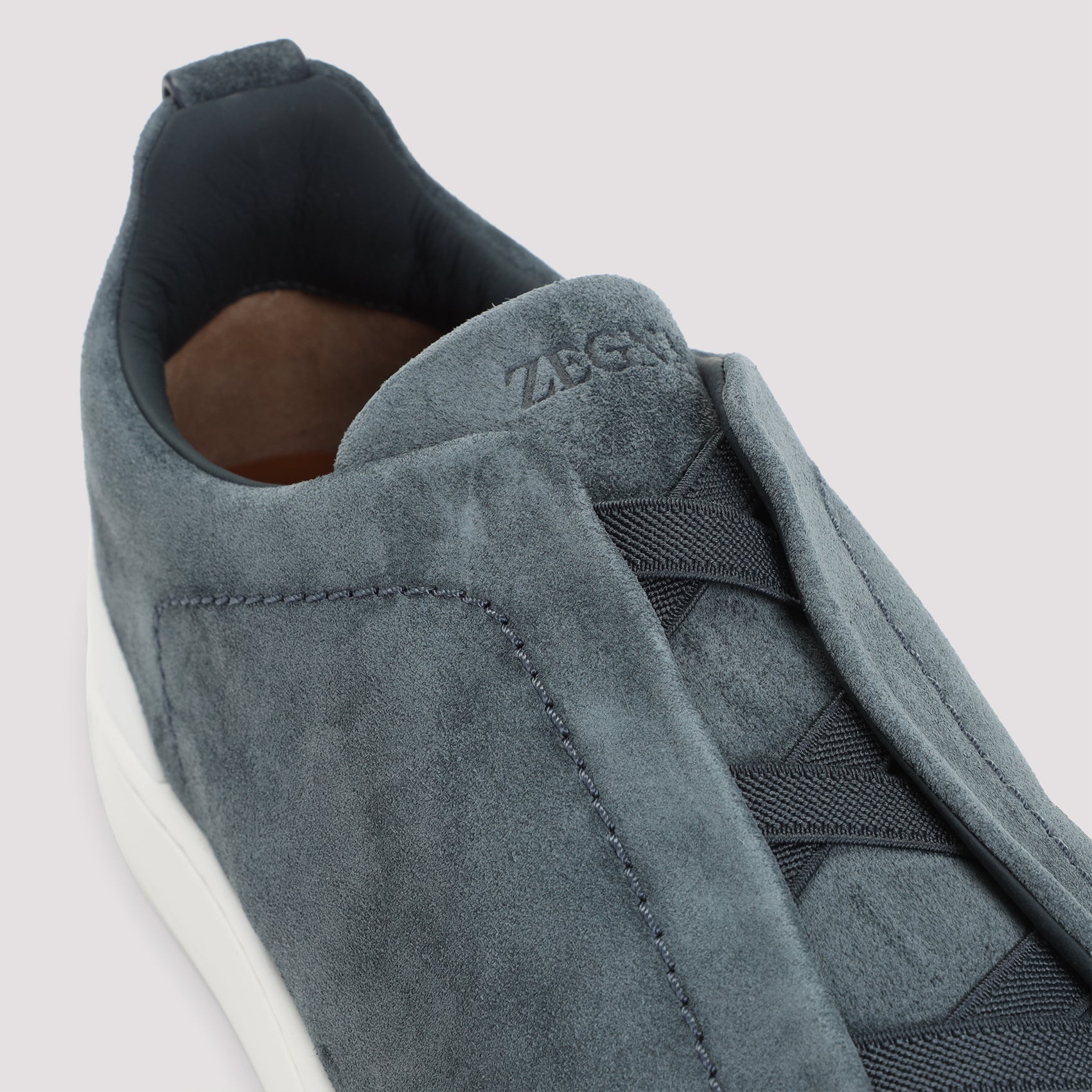 Zegna Suede Triple Stitch Low Top Sneakers Men - 4