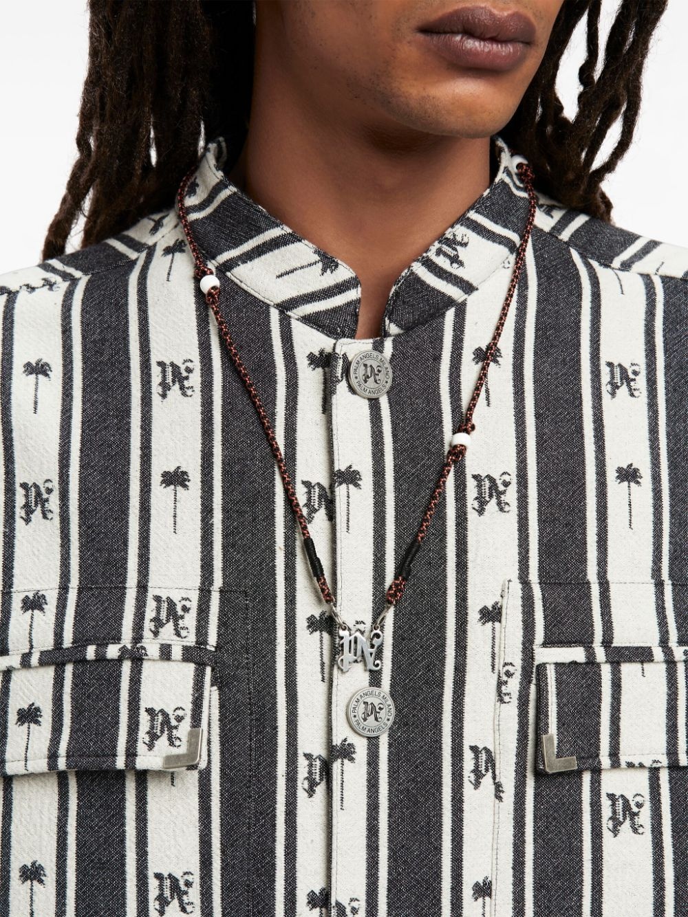 jacquard cotton shirt jacket - 6