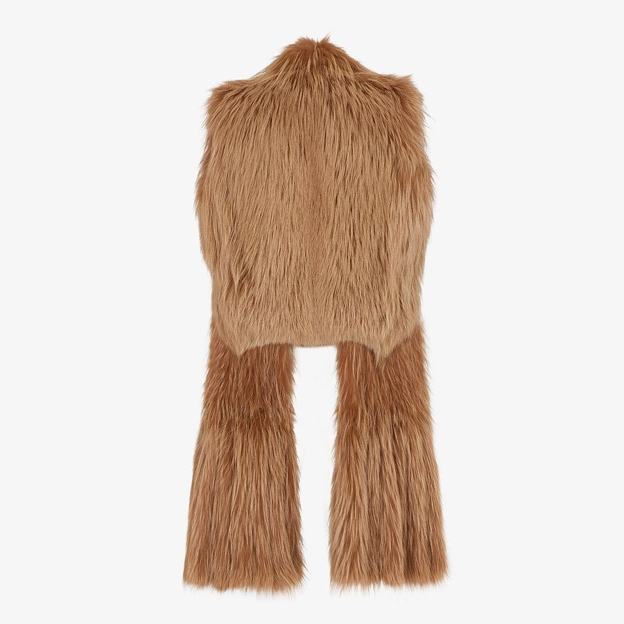 Brown fox fur vest - 2