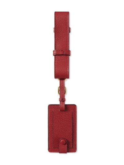 GUCCI debossed-logo leather travel tag outlook