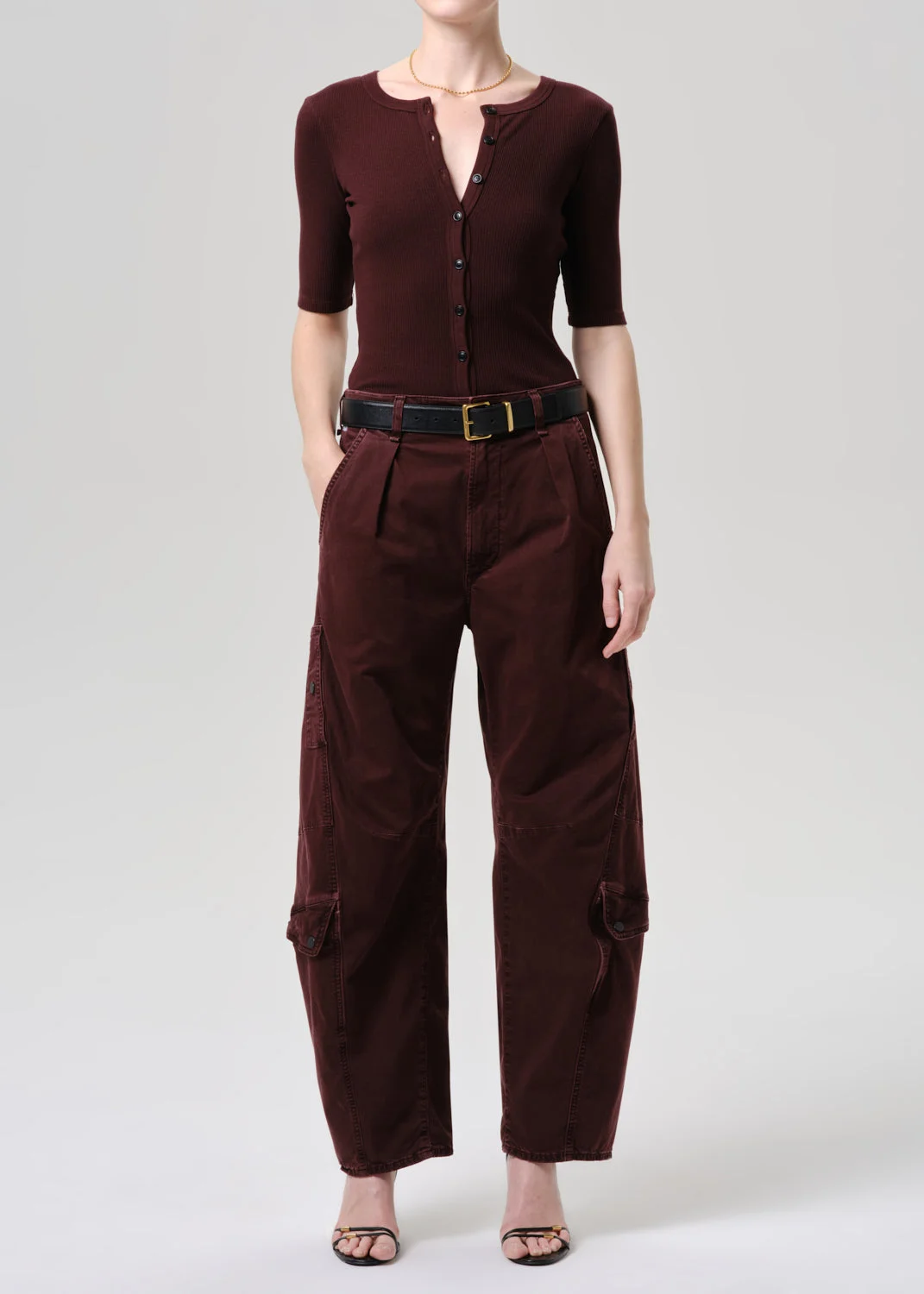 Wren Cardigan In Mahogany - 1