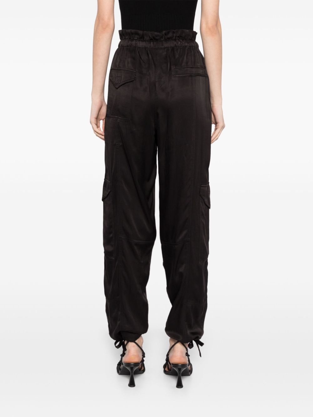 washed satin trousers - 4