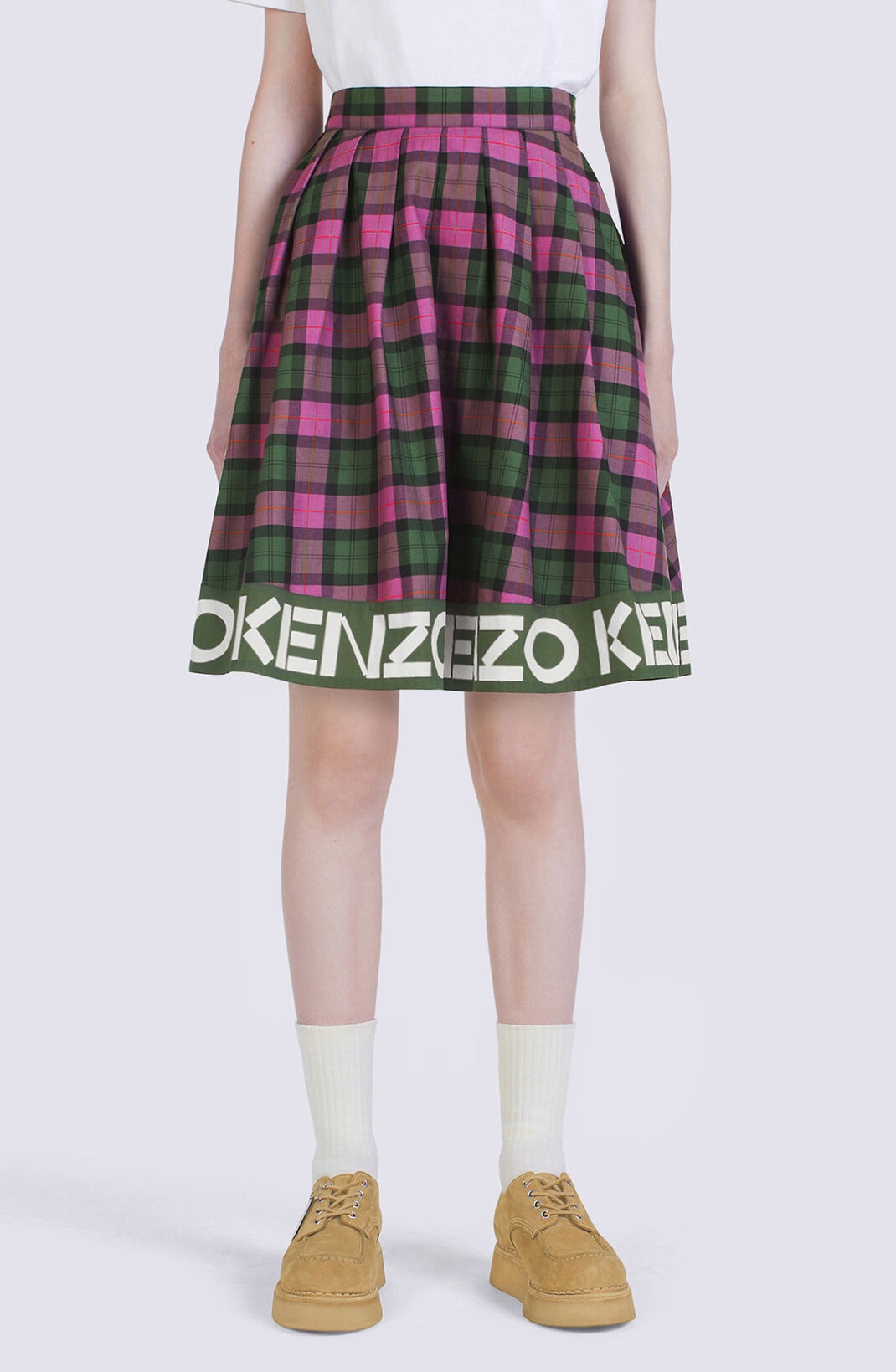 Flared checked skirt - 5