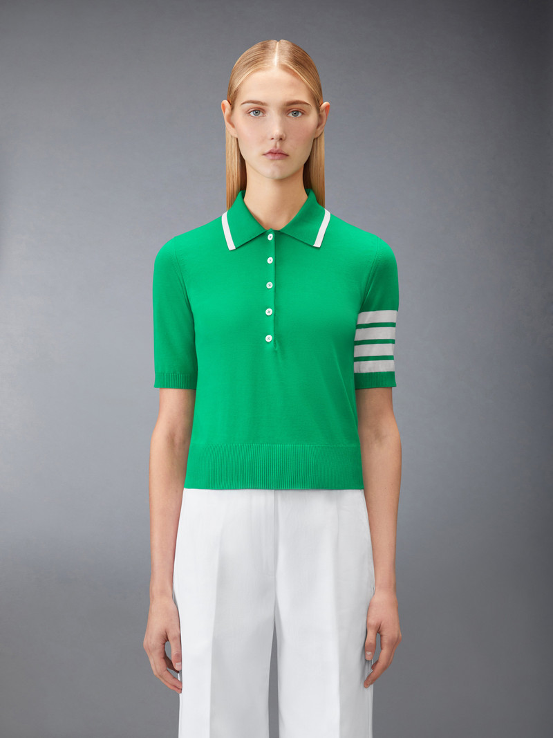 Thom Browne HECTOR INTARSIA 4-BAR JERSEY STITCH POLO outlook