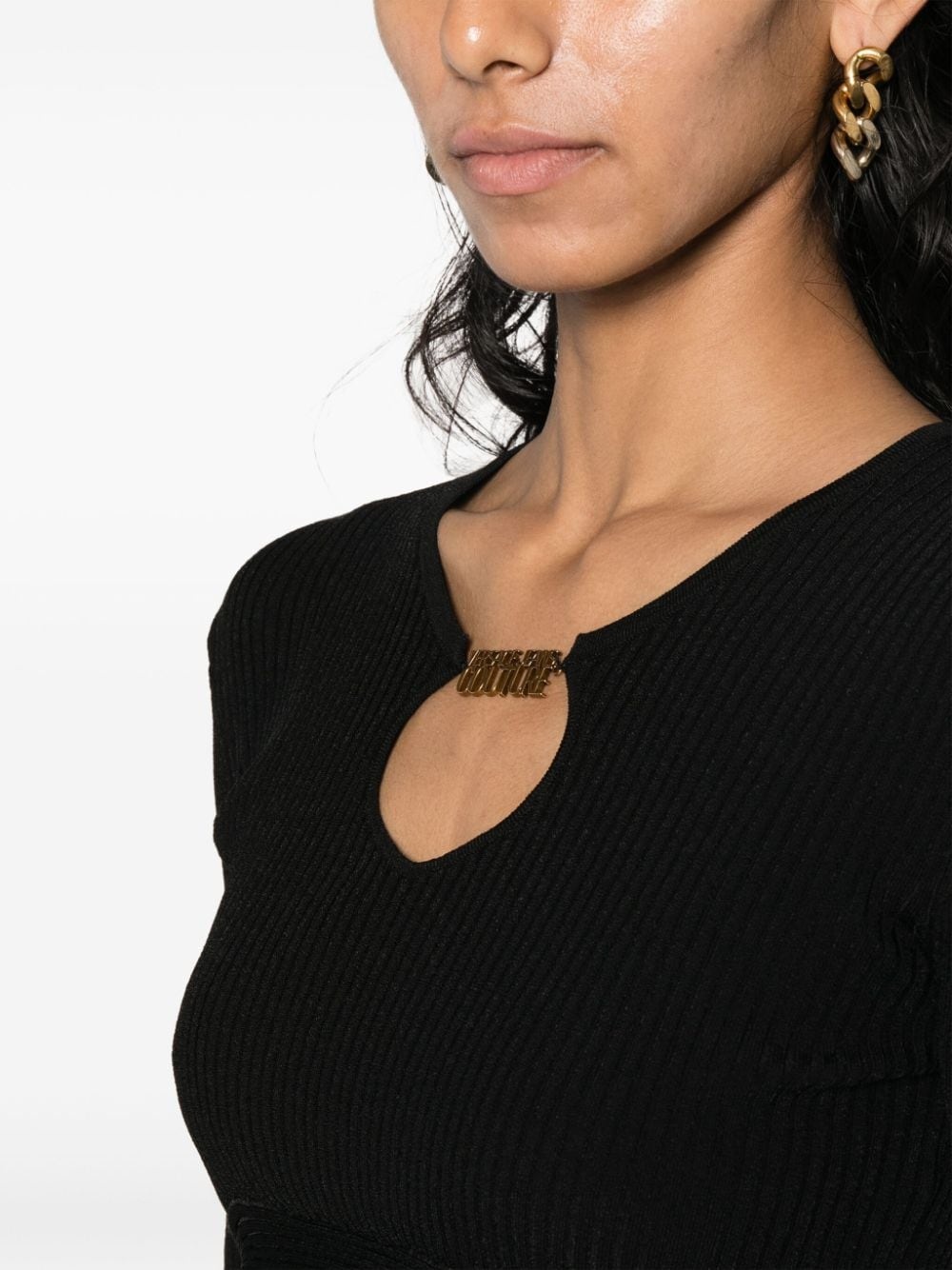 ruffled ribbed-knit cropped top - 5