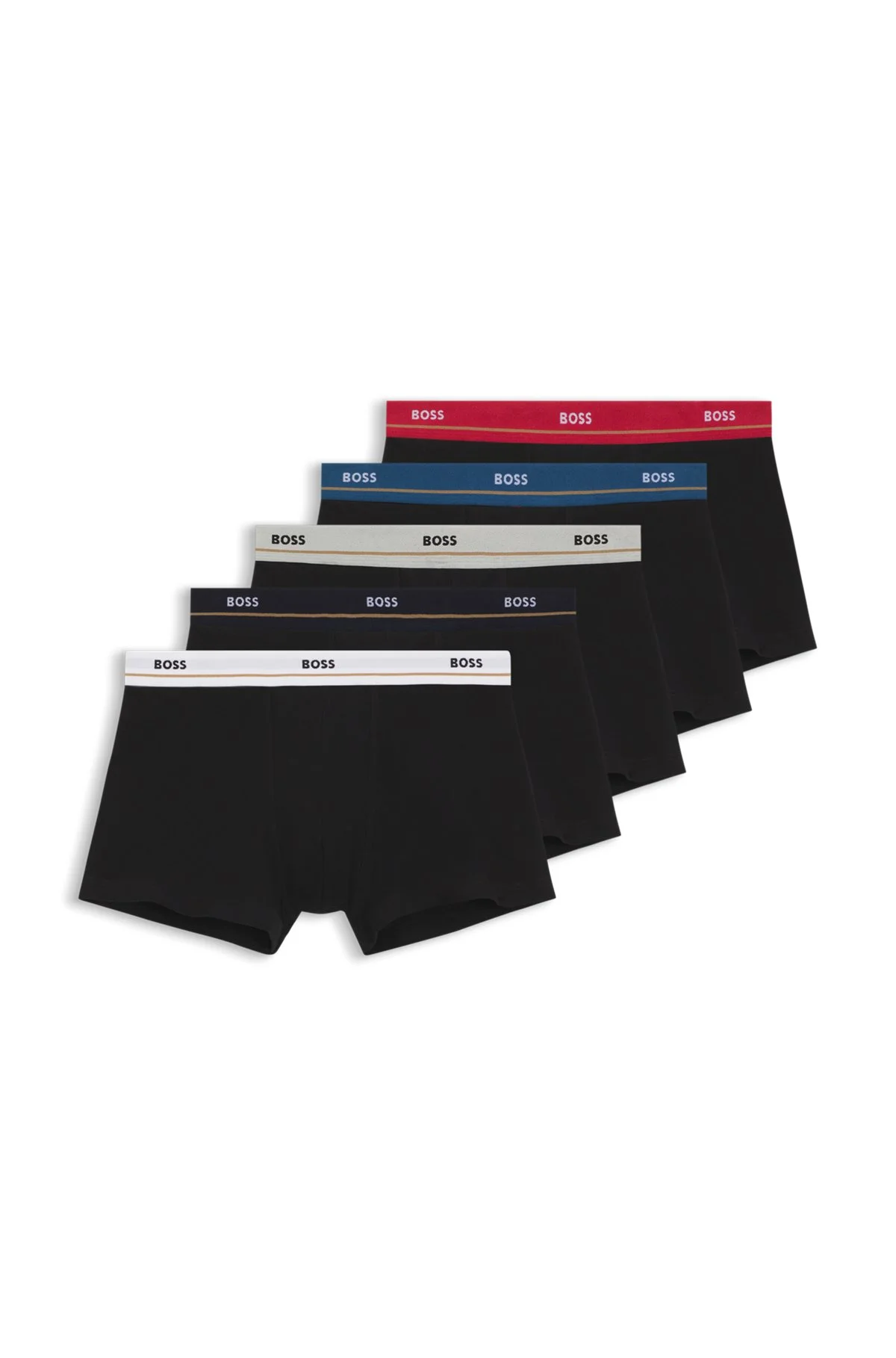 FIVE-PACK OF STRETCH-COTTON TRUNKS WITH LOGO WAISTBANDS - 1